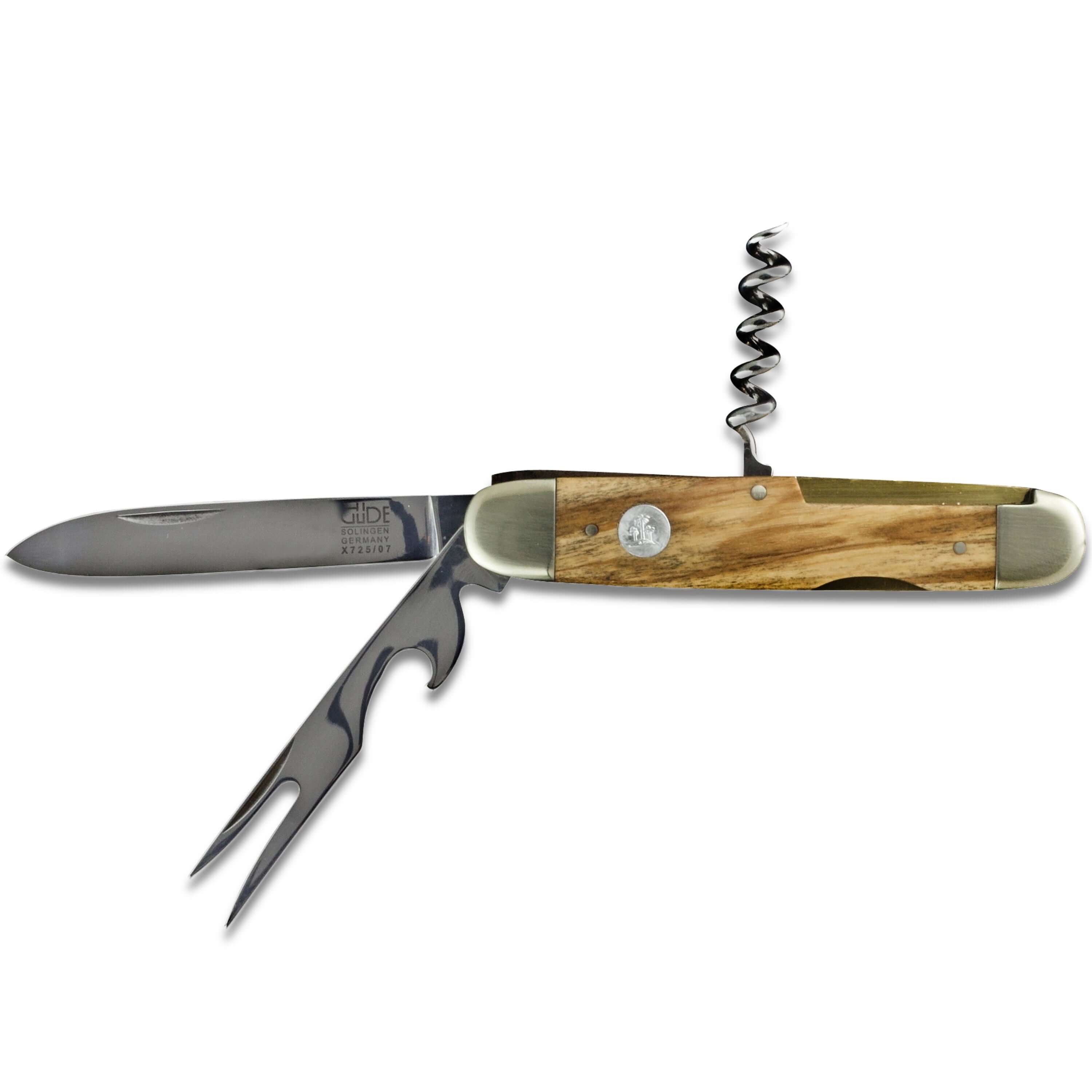 Other Knife featuring a multi-tool design with a blade, fork, and corkscrew for versatility in outdoor and culinary tasks.