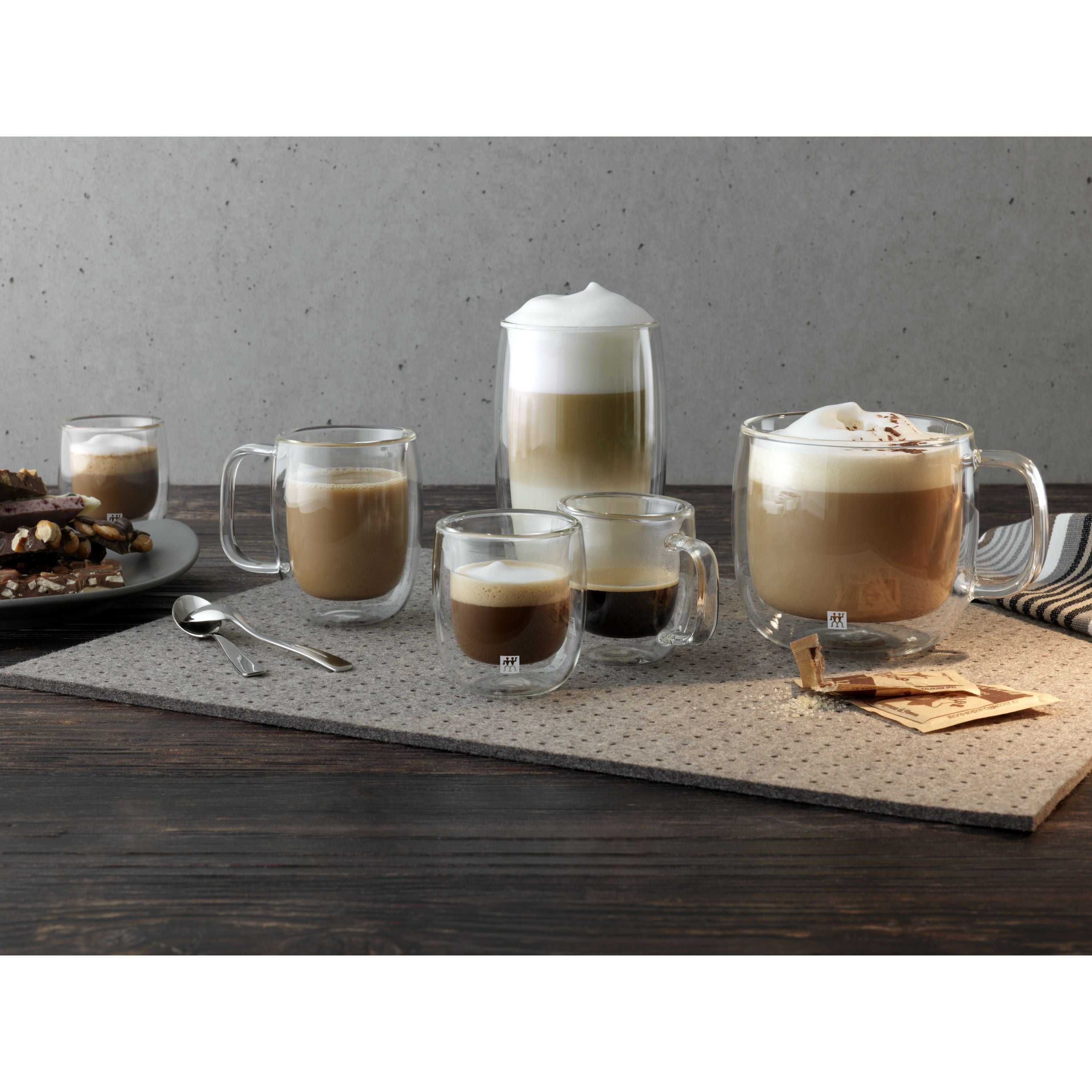 ZWILLING Sorrento Plus 2 Piece Espresso Glass Set, Transparent