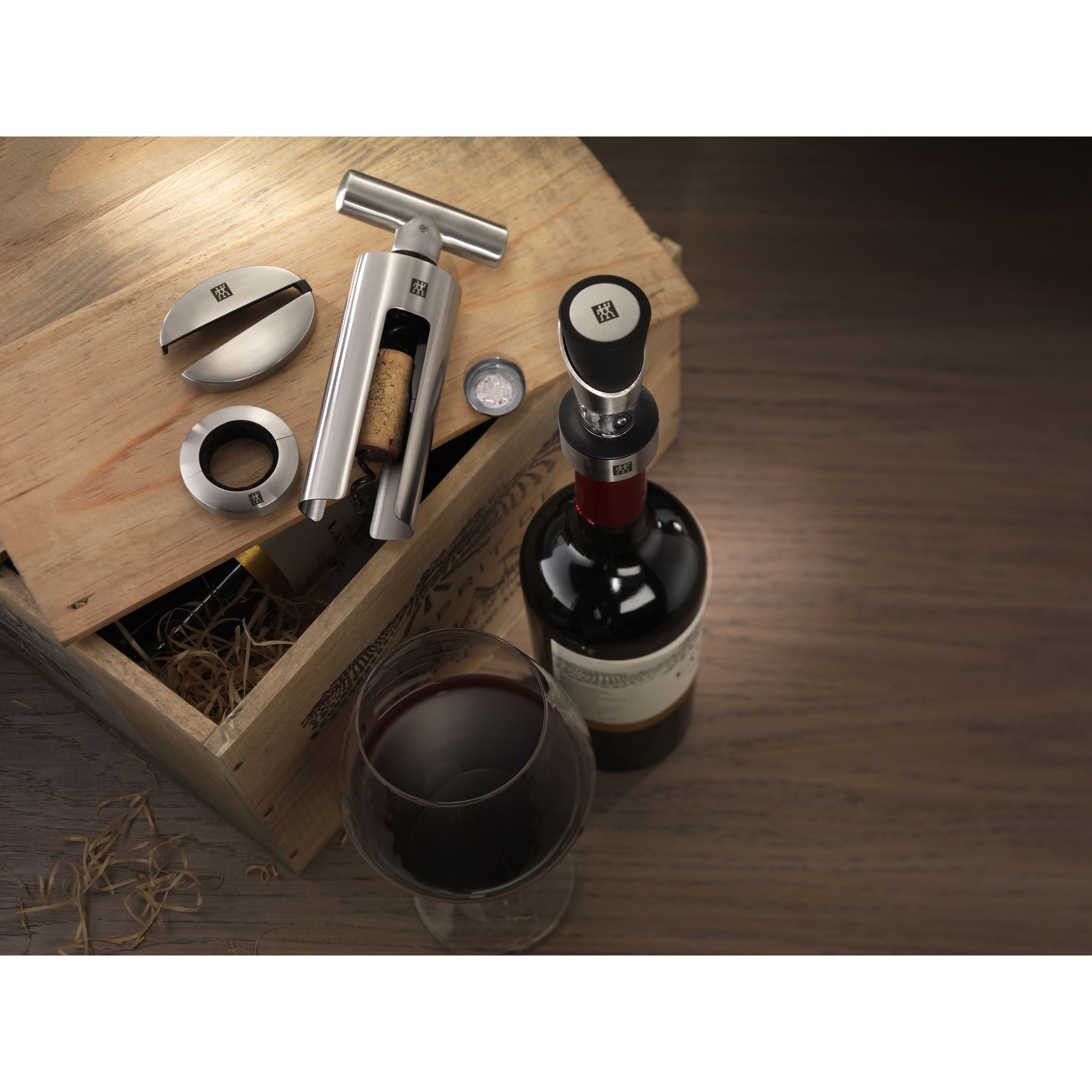 ZWILLING Sommelier 4 Piece Silver Wine Set with FOIL CUTTER