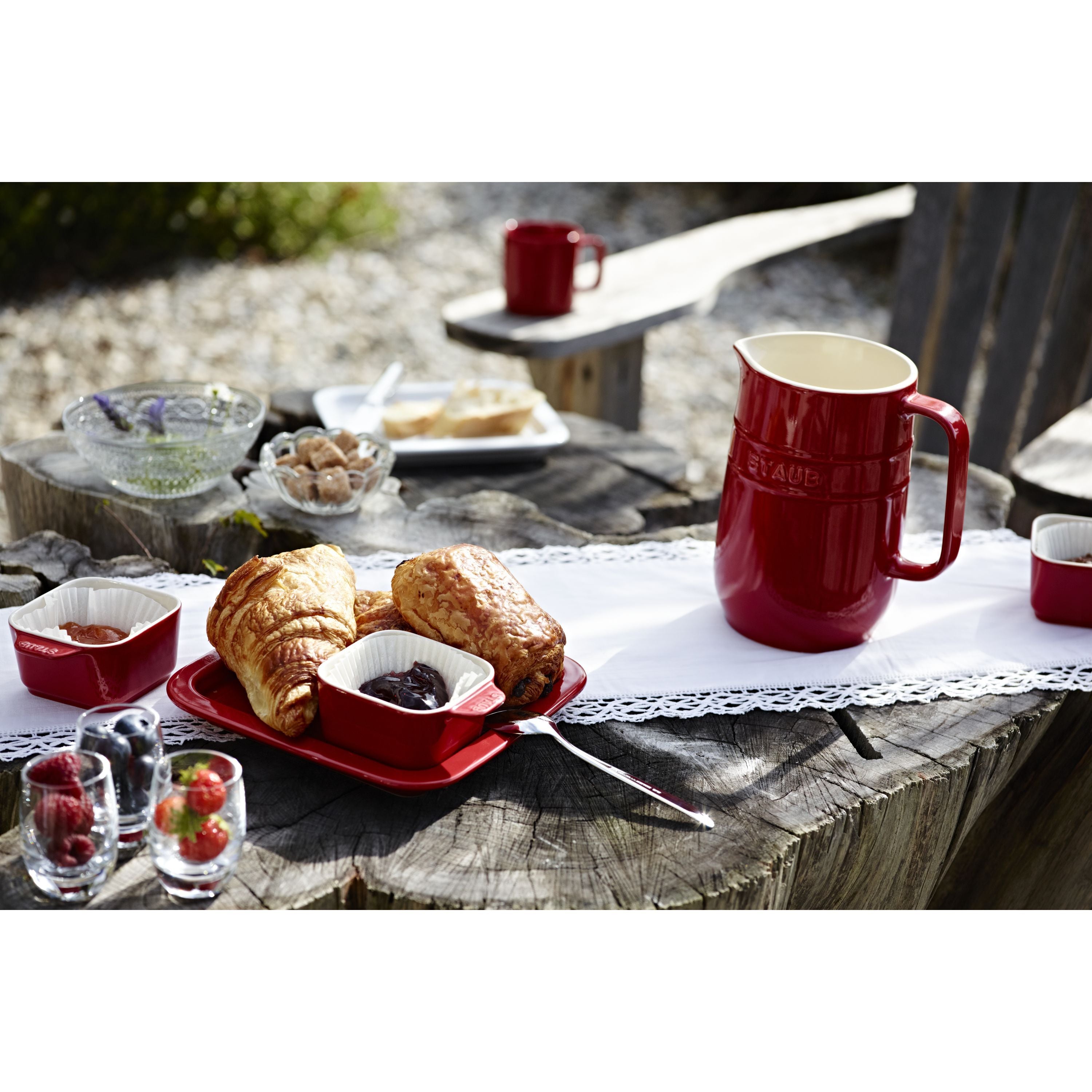 STAUB Ceramique 5 Piece Ceramic Appetiser Set, Cherry-1