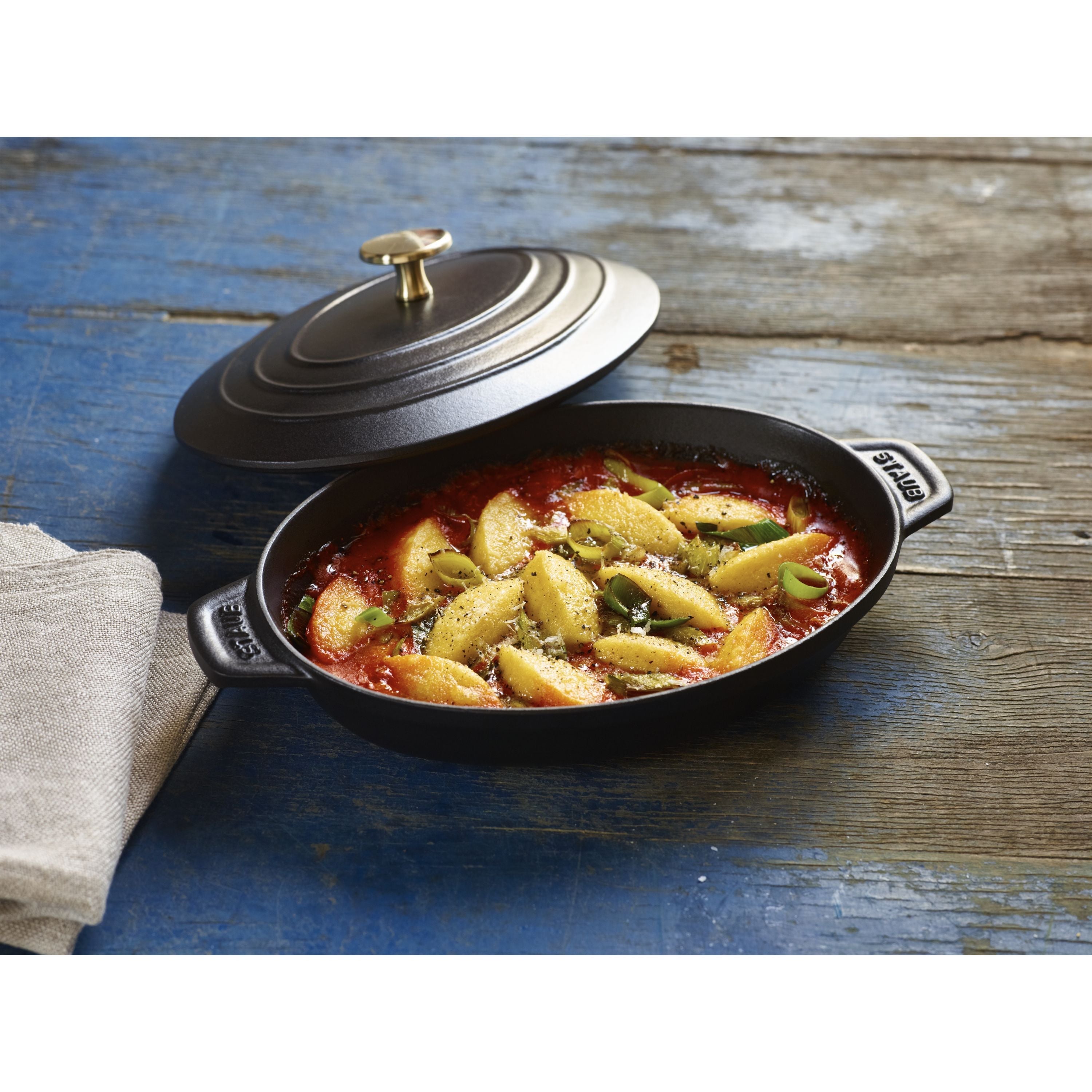 STAUB Specialities 1 L Cast Iron Oval Oven Dish With Lid, Black-2
