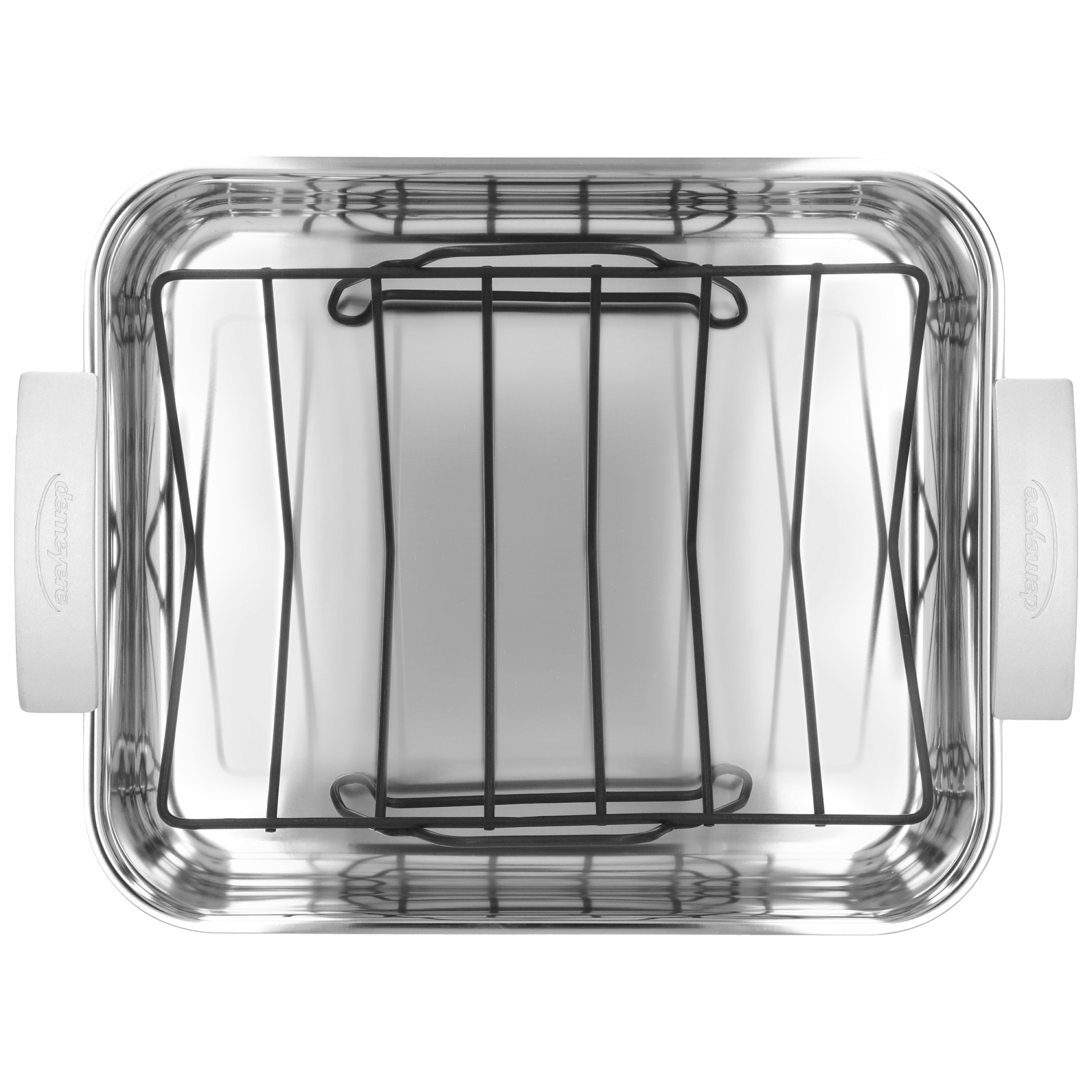 DEMEYERE Industry 5 39 X 33 cm 18/10 Stainless Steel Rectangular Roaster + Grid, Silver