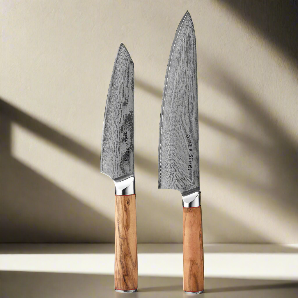 MIA TWO | Essential Two Piece Chef Knife Set | AUS10 Damascus Steel