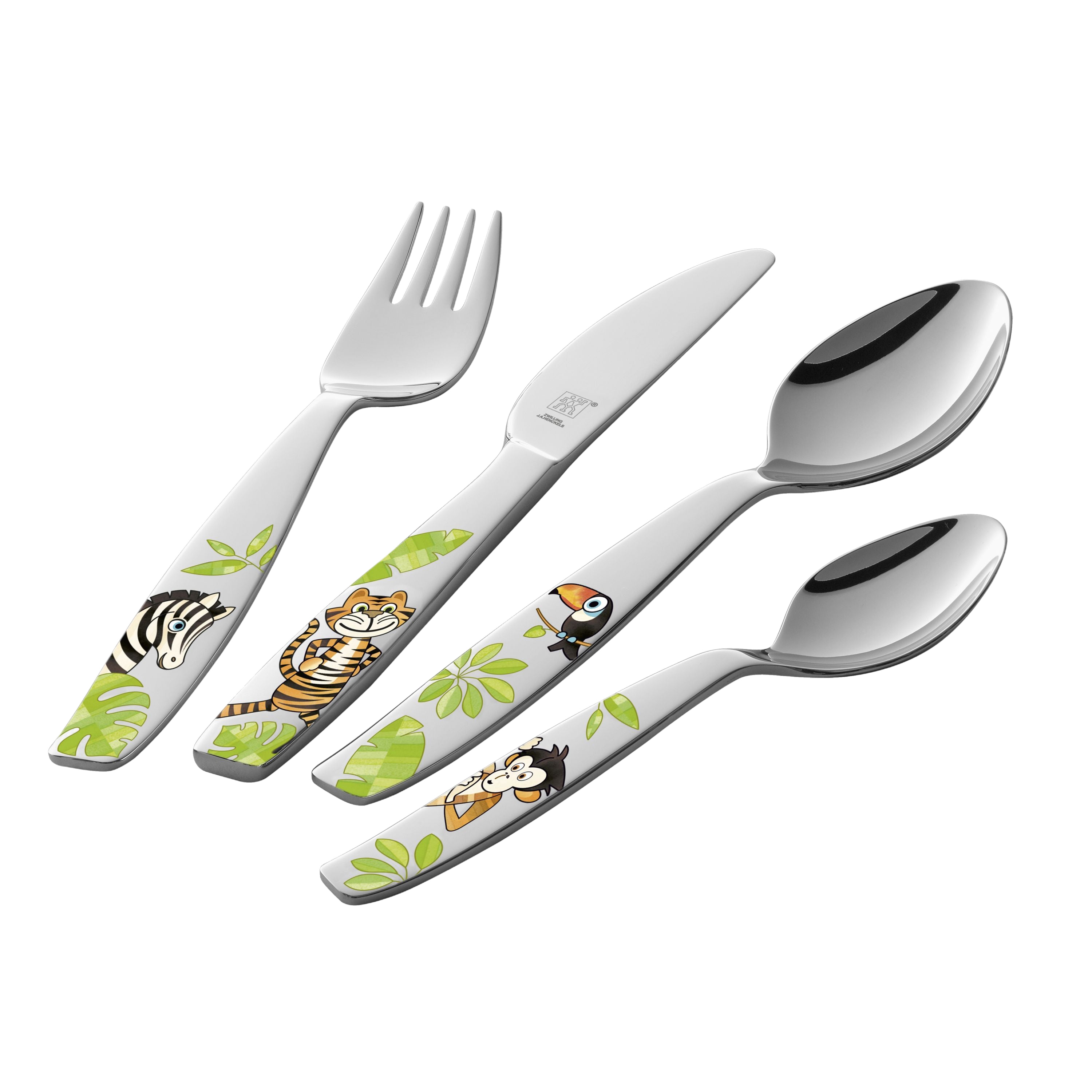 ZWILLING Jungle Silverplate 4 Piece Children's Flatware Set With Knights-0