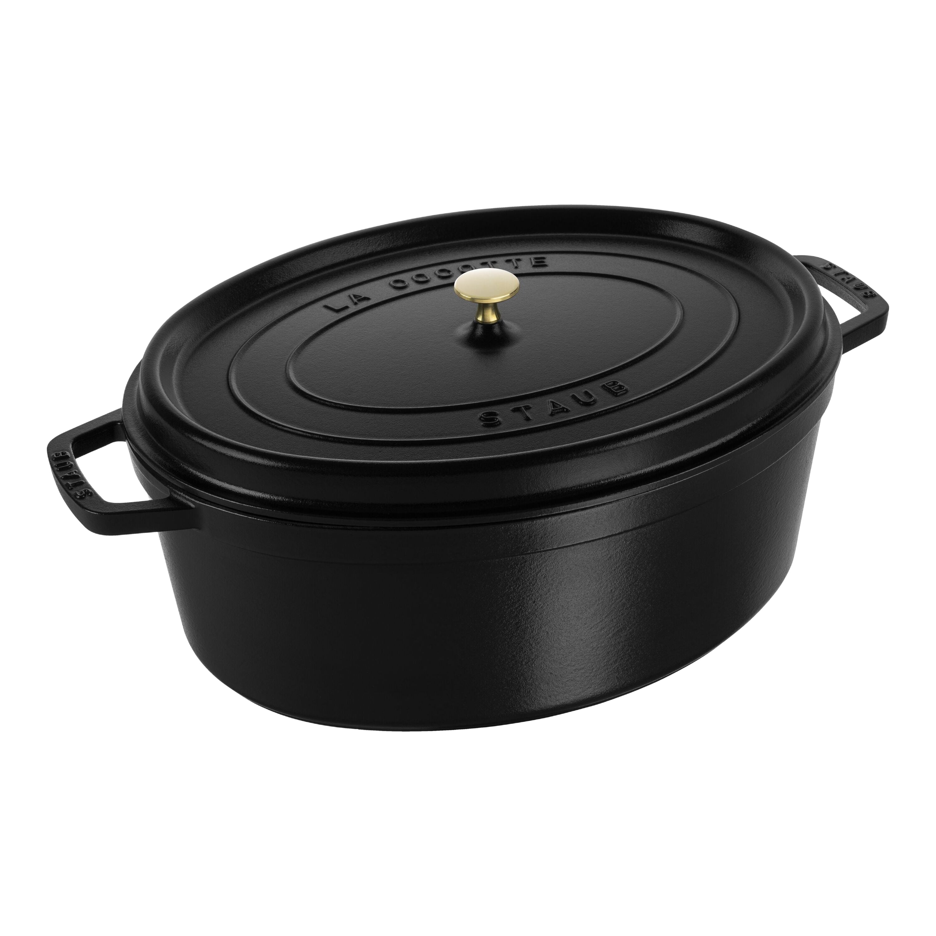 STAUB La Cocotte 12 L Cast Iron Oval Cocotte, Black-0