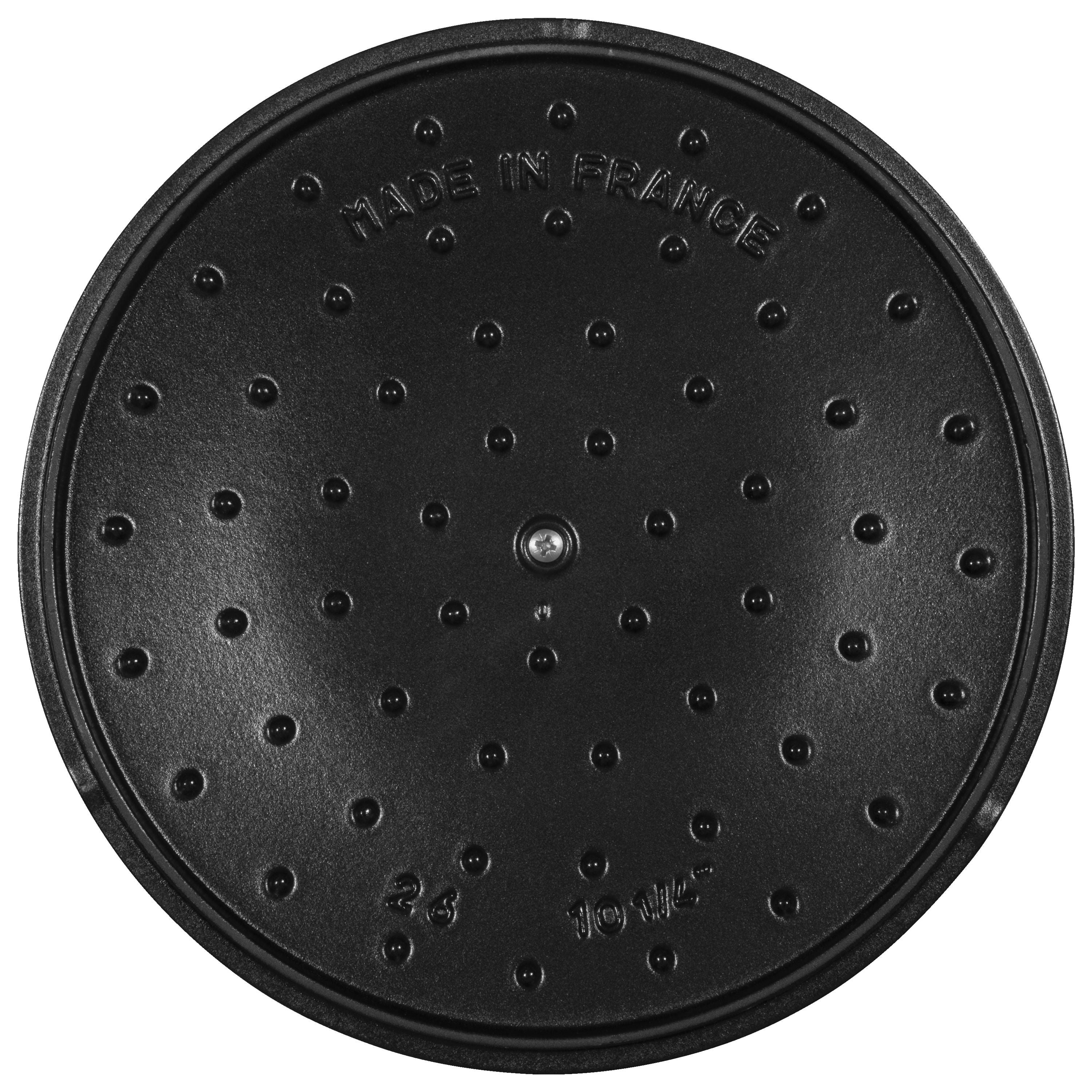 under the lid black texture 'Made in France' text on a white background