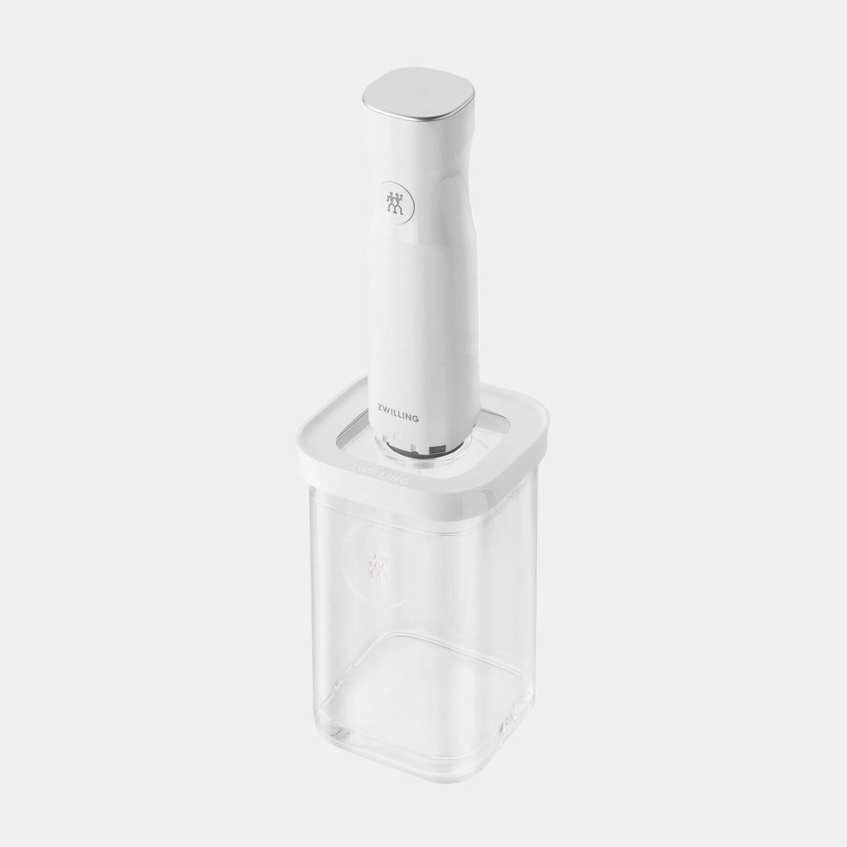 A white Philips electric food chopper with a clear plastic container base, shown on a solid white background.