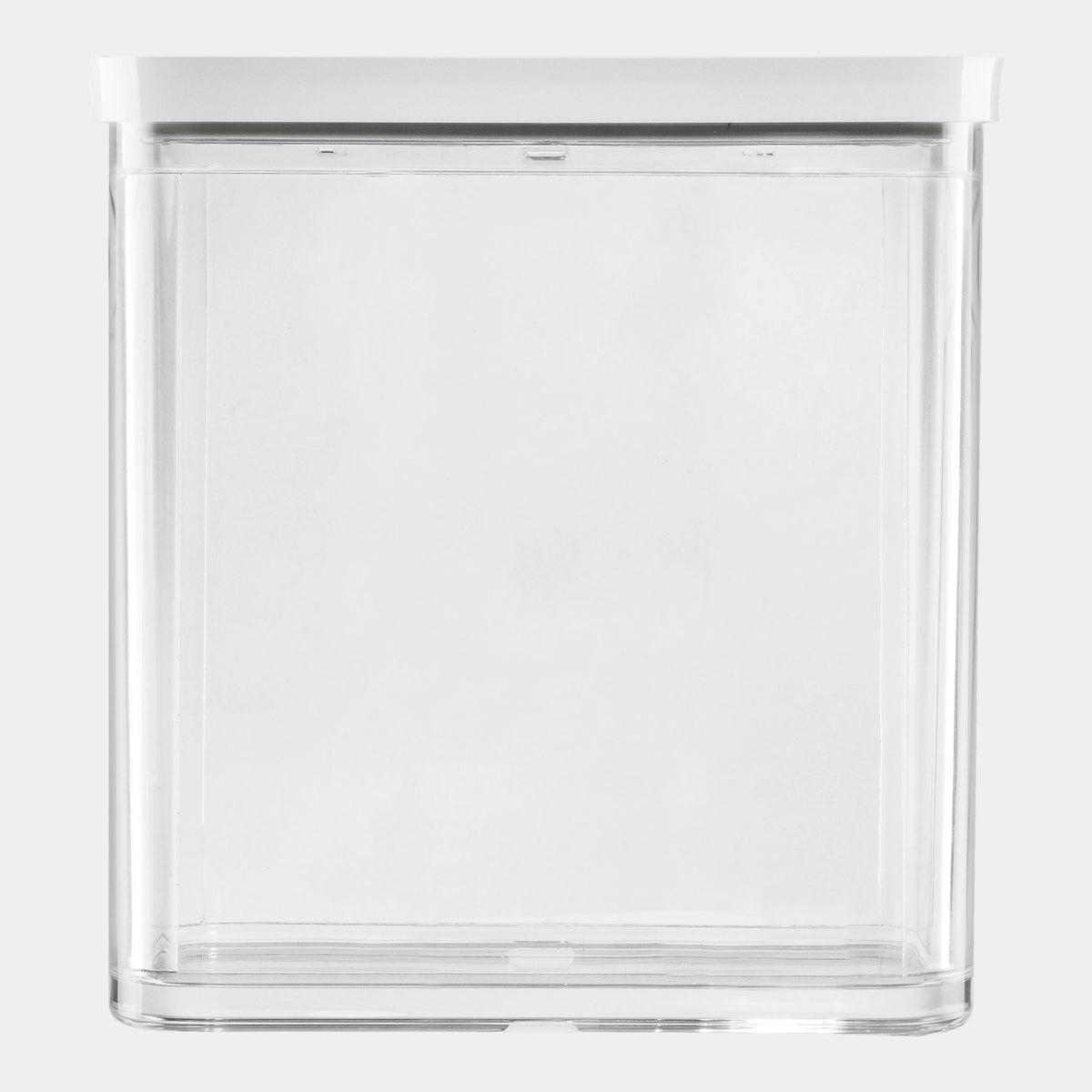 Clear glass block on a white background