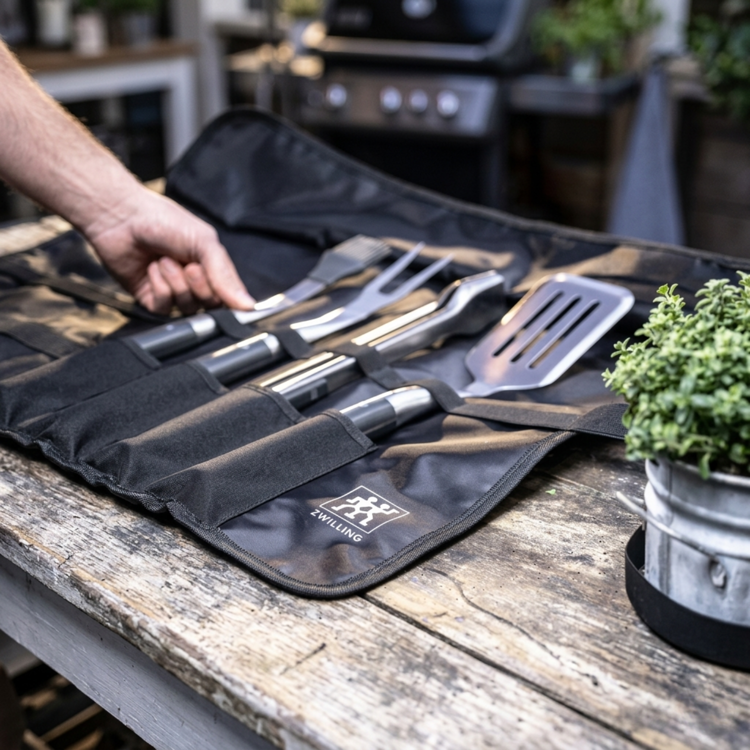 ZWILLING BBQ+ 5-Piece Stainless Steel Grill Tool Set – BBQ Essentials with Chef’s Wrap