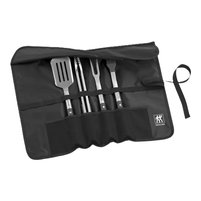 ZWILLING BBQ+ 5-Piece Stainless Steel Grill Tool Set – BBQ Essentials with Chef’s Wrap
