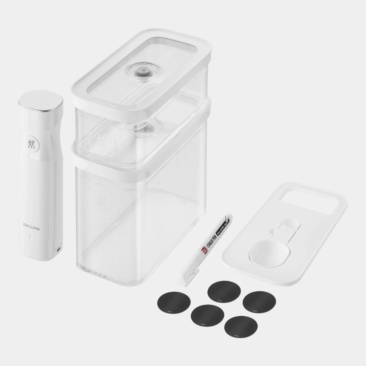 ZWILLING Fresh & Save CUBE Cube Vacuum Starter Set, M / 5 Piece Transparent-White