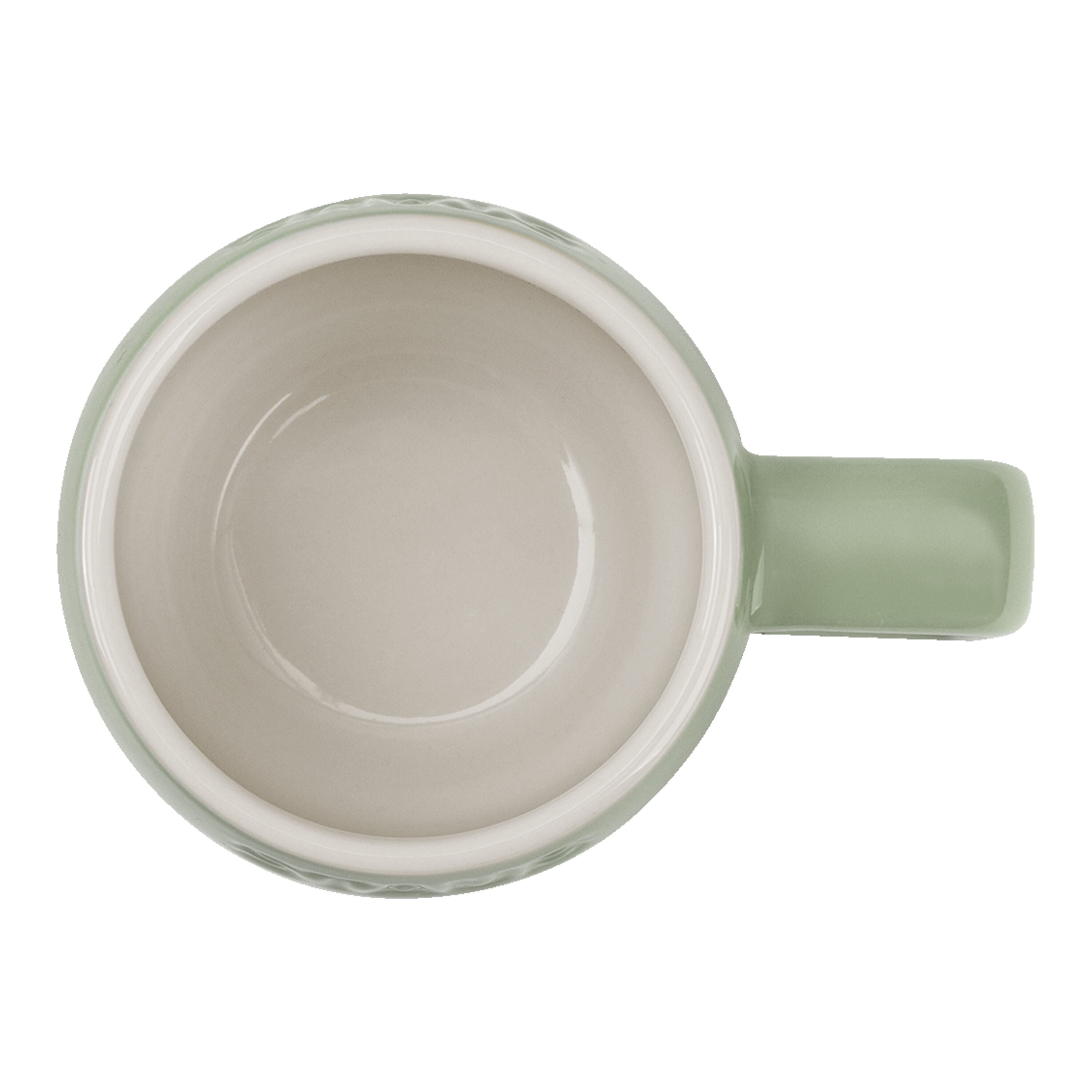 Green mug on a white background