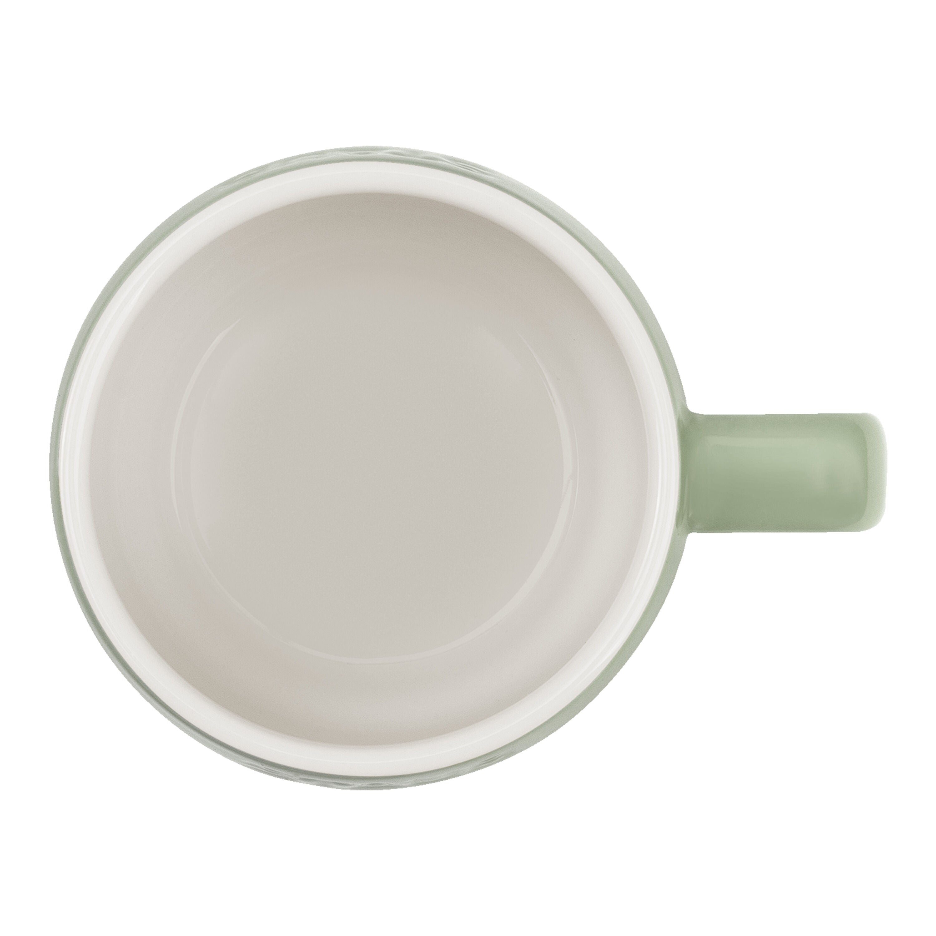 Green mug on a white background