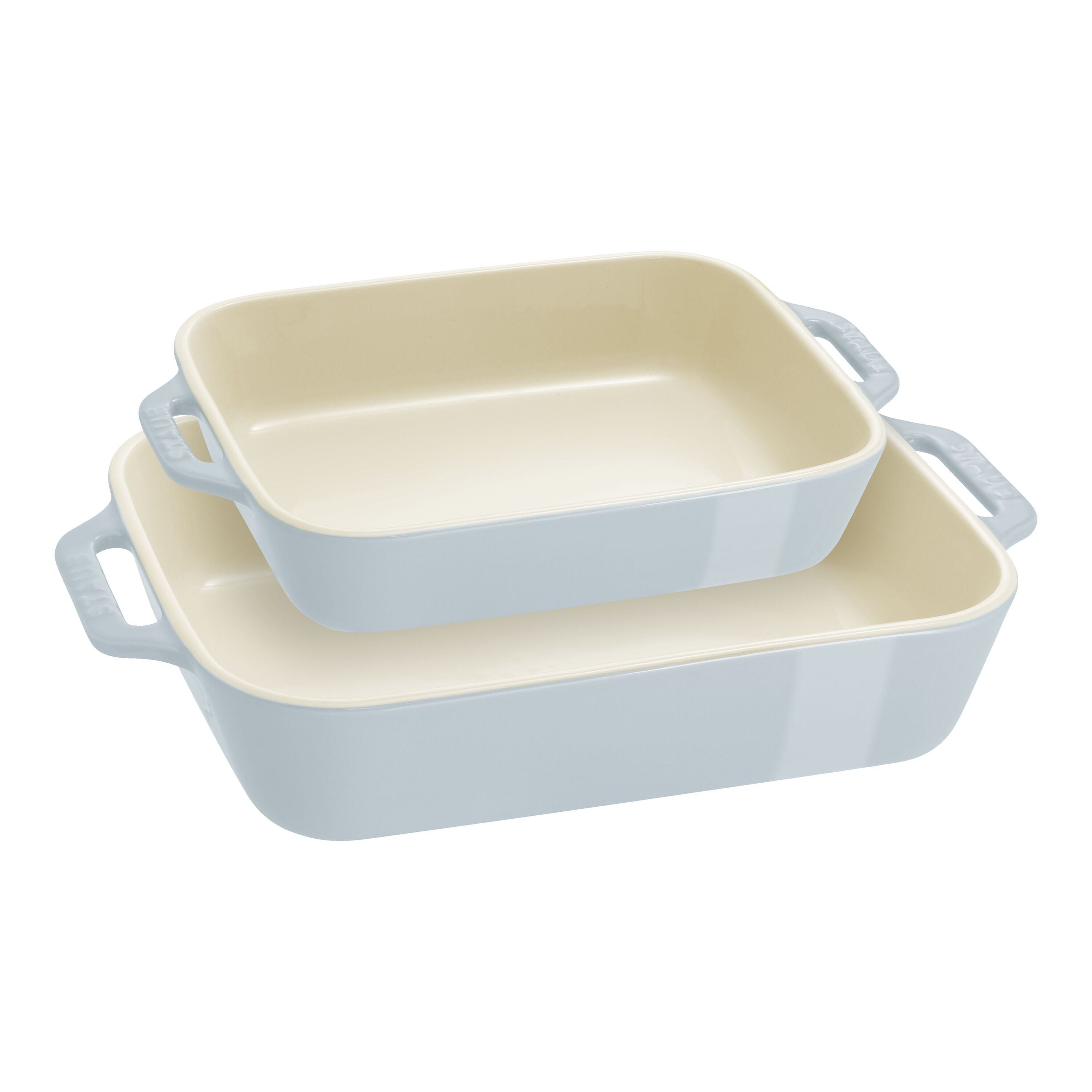 STAUB Ceramique Rectangular Baking Dish Set Light Blue 2 Piece-0