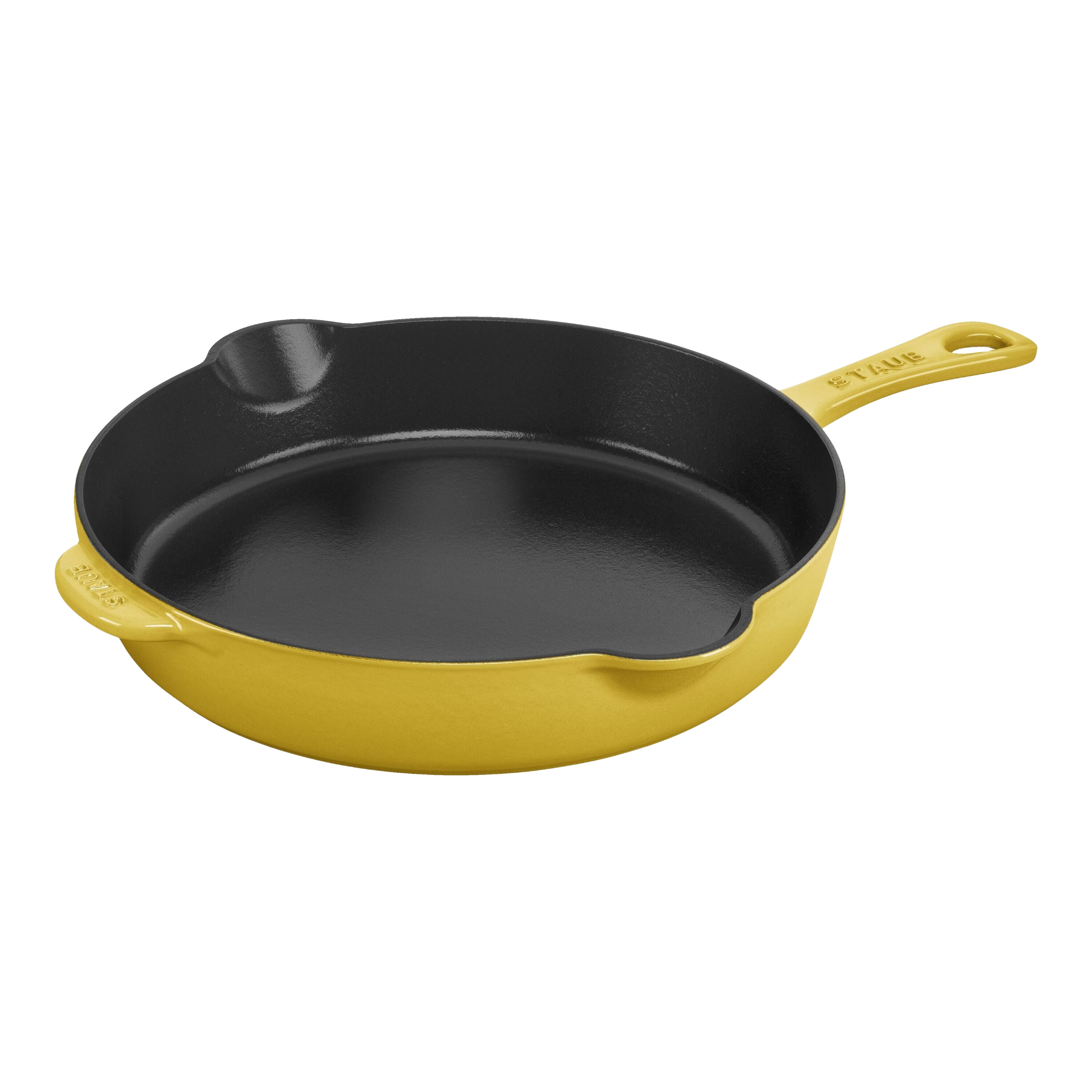 STAUB 22cm Cast Iron Deep Frypan with Citron Enamel - Traditional Cooking Pan Made in France-0