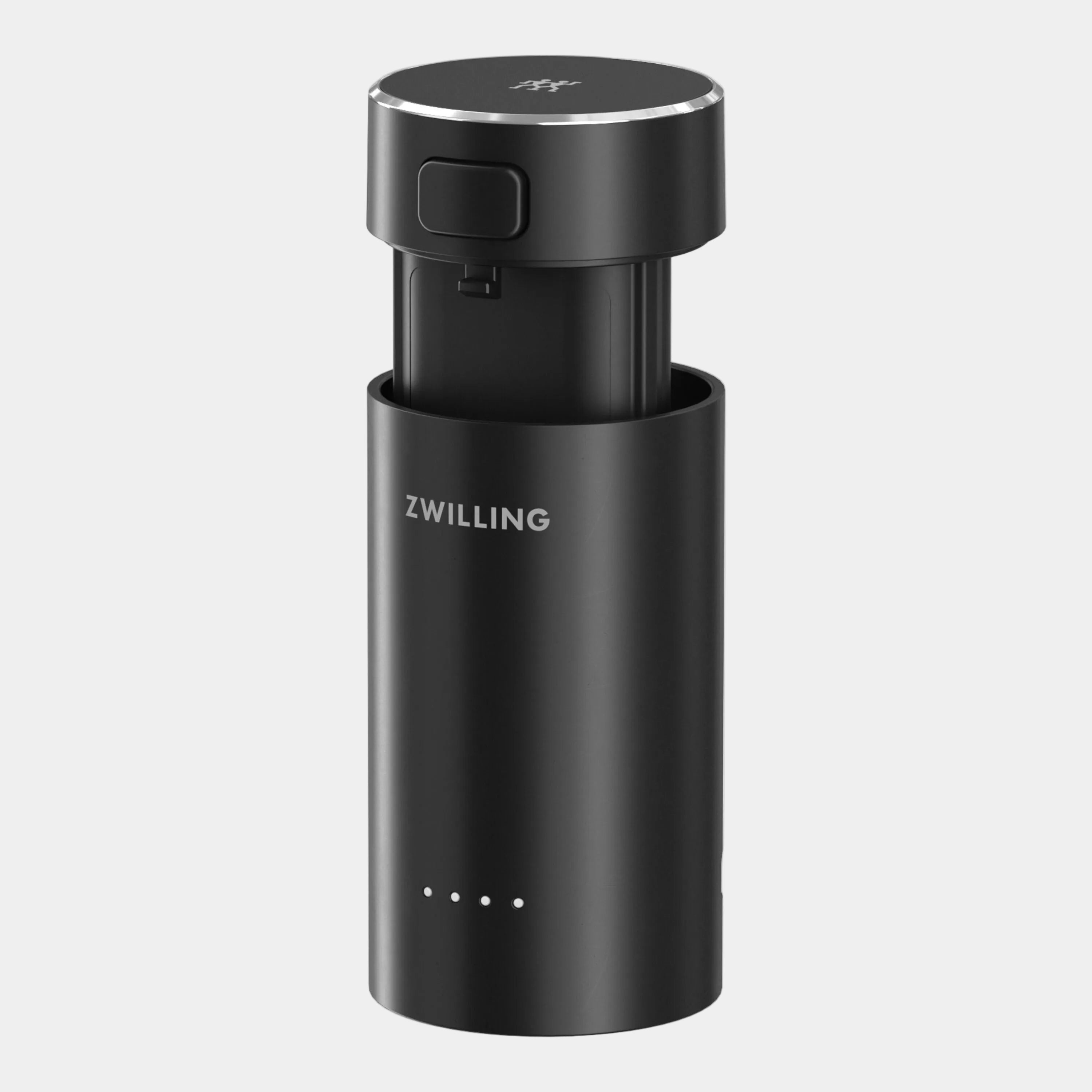 Black Zwilling coffee maker on a white background