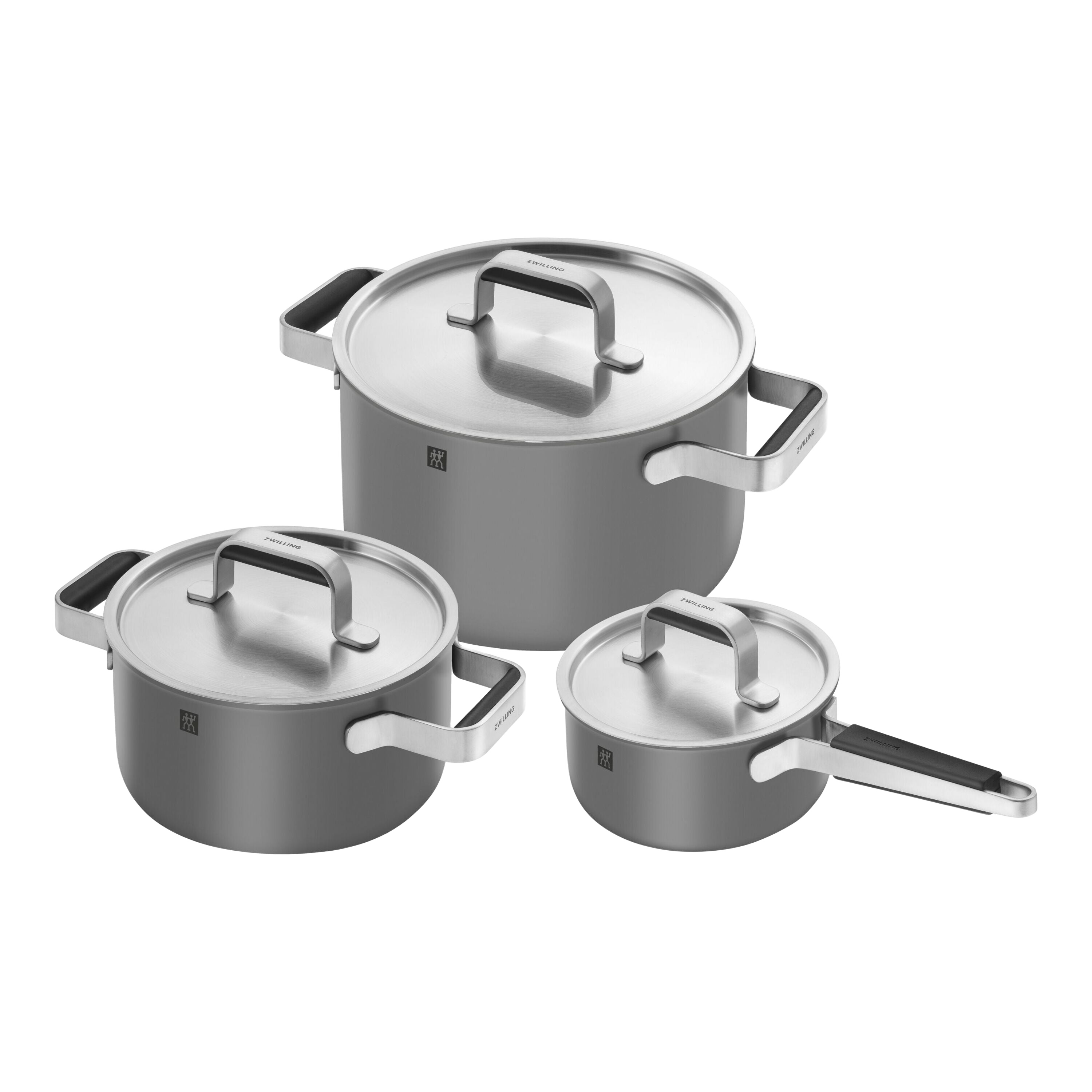 ZWILLING Pure Cookware Set, 6 Piece 18/10 Stainless Steel, Grey-0