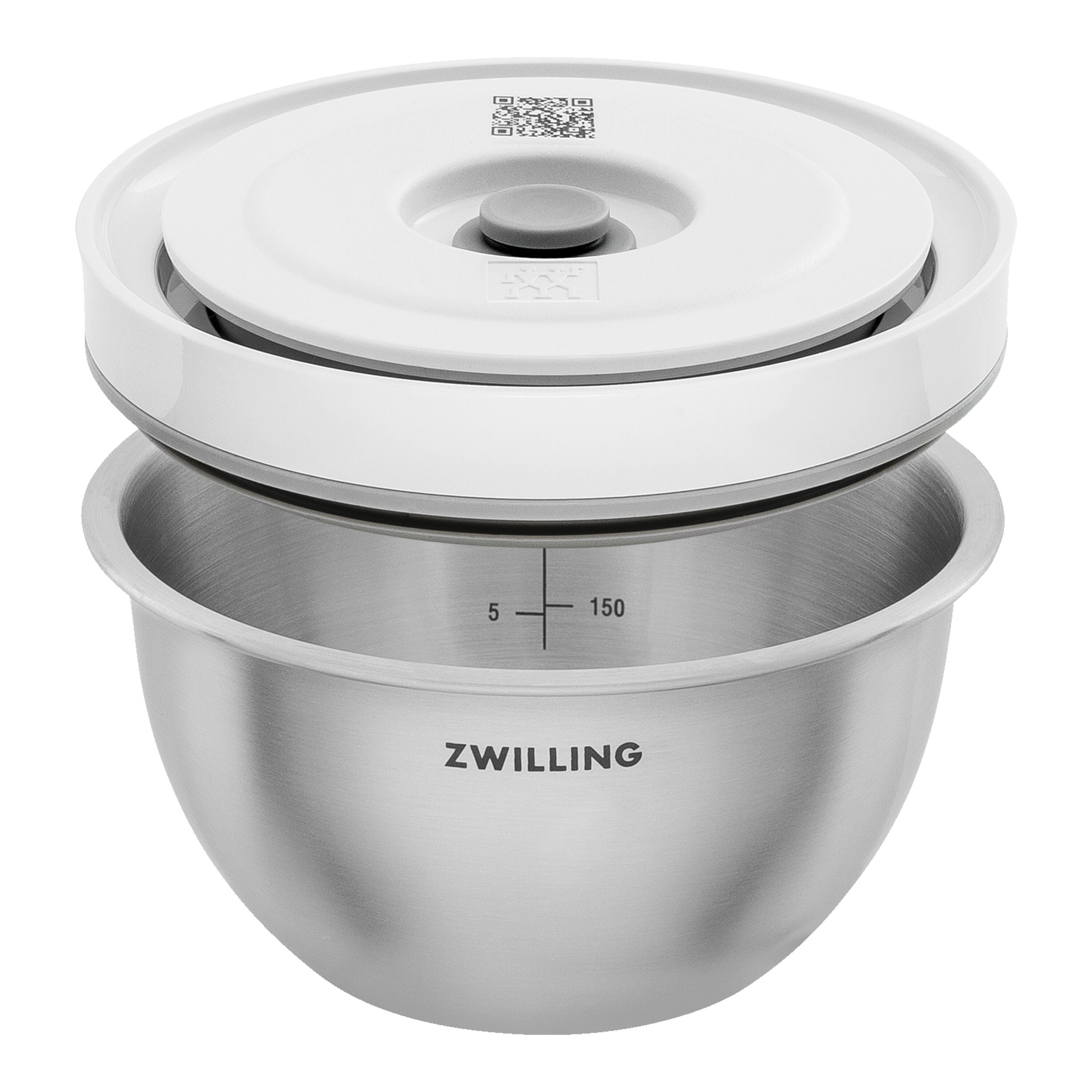 ZWILLING Fresh & Save BOWLS Vacuum Bowl Set S/M/L / 6 Piece Stainless Steel, Silver-White