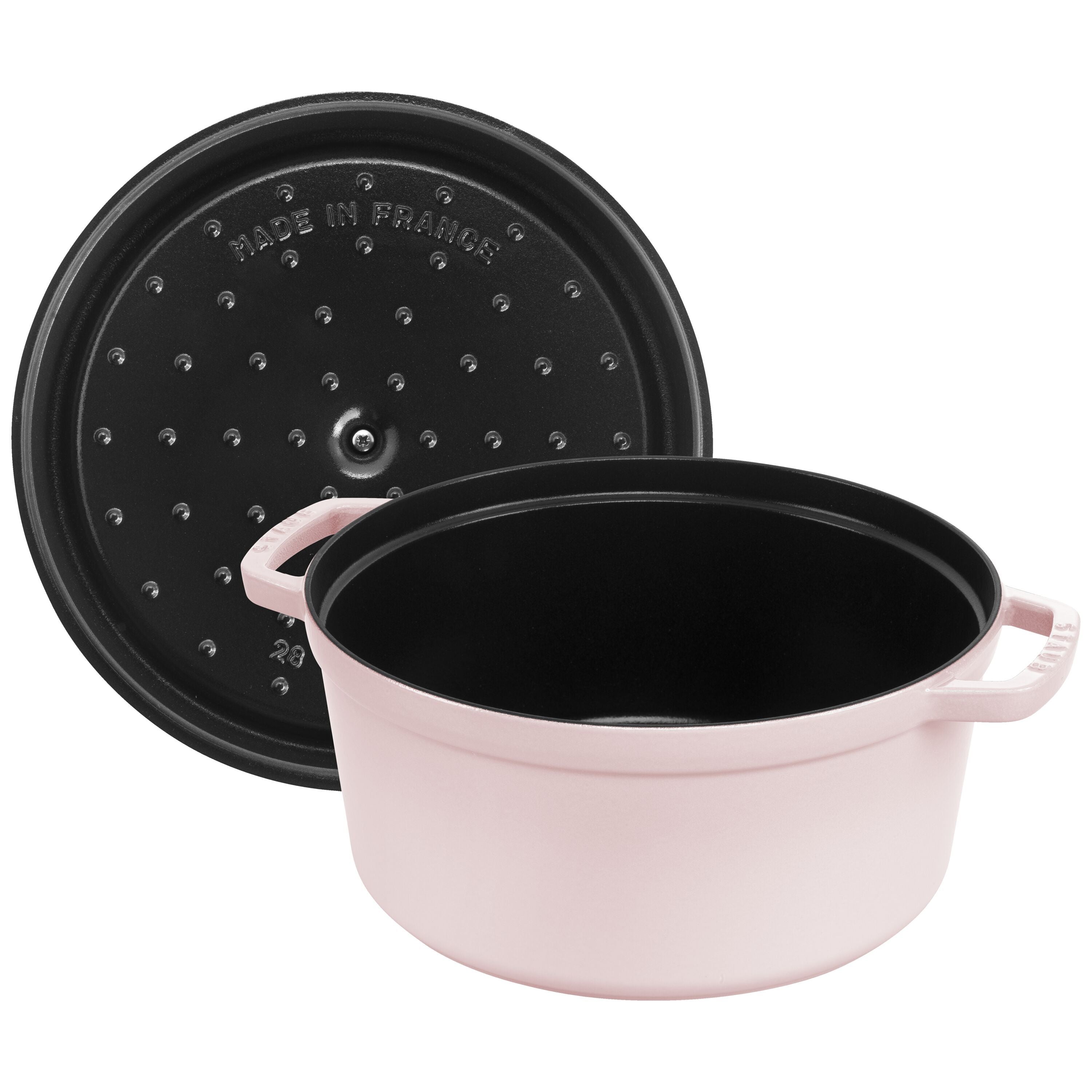 STAUB La Cocotte 6.75 L Cast Iron Round Cocotte, Sorbet Rose