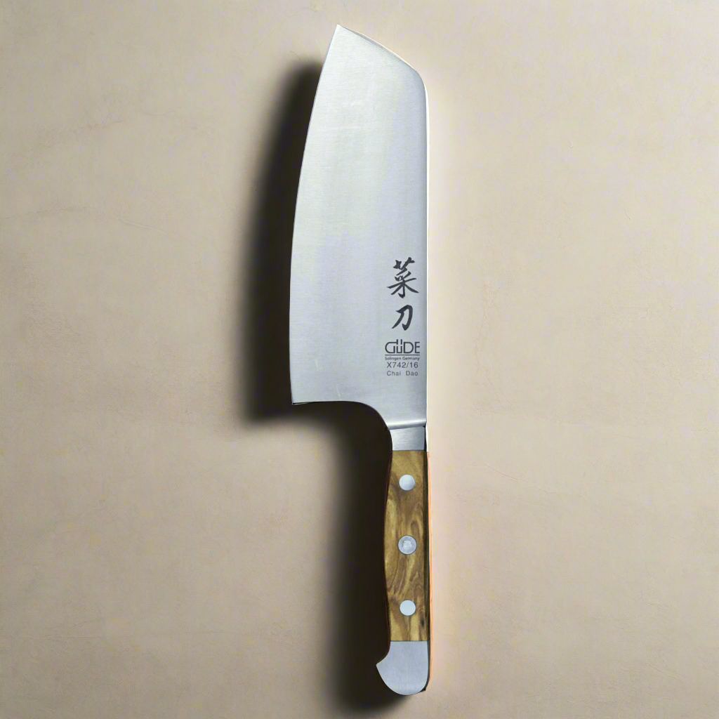 ALPHA OLIVE | Chai Dao 6 1/2" Chef Knife | Forged steel / Olive wood handle