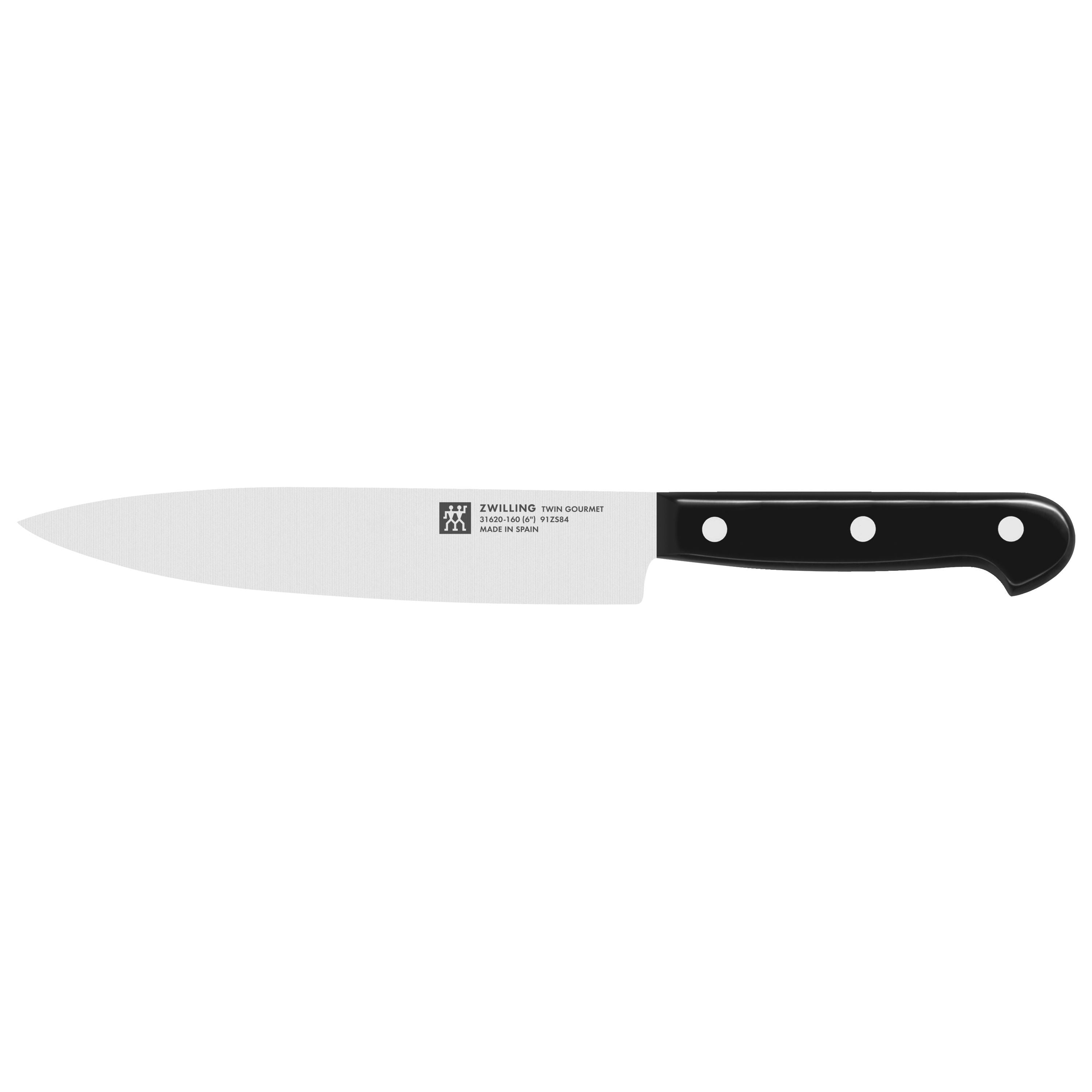 ZWILLING TWIN Gourmet 10 Piece Knife Block Set chef knife on white background