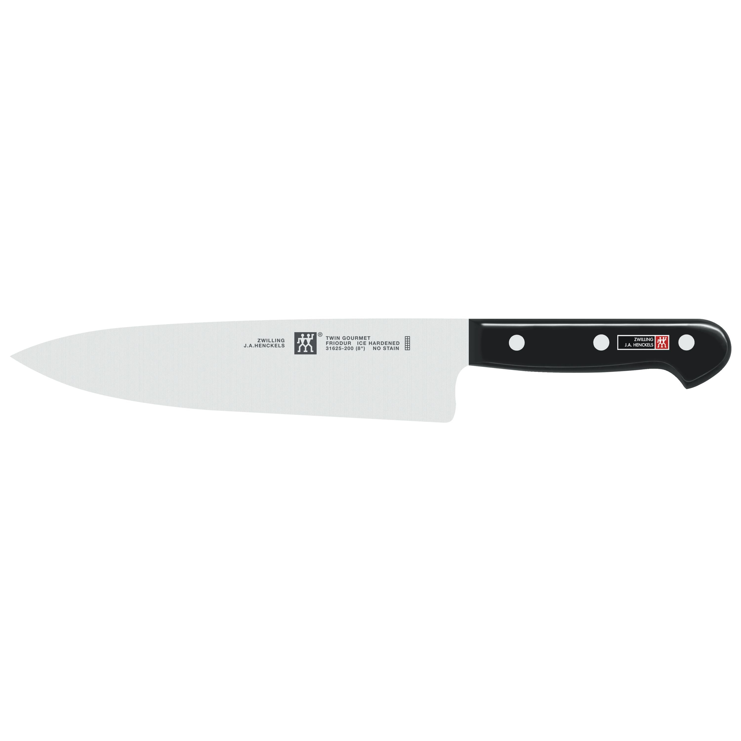 ZWILLING TWIN Gourmet 10 Piece Knife Block Set chef knife displayed on white background