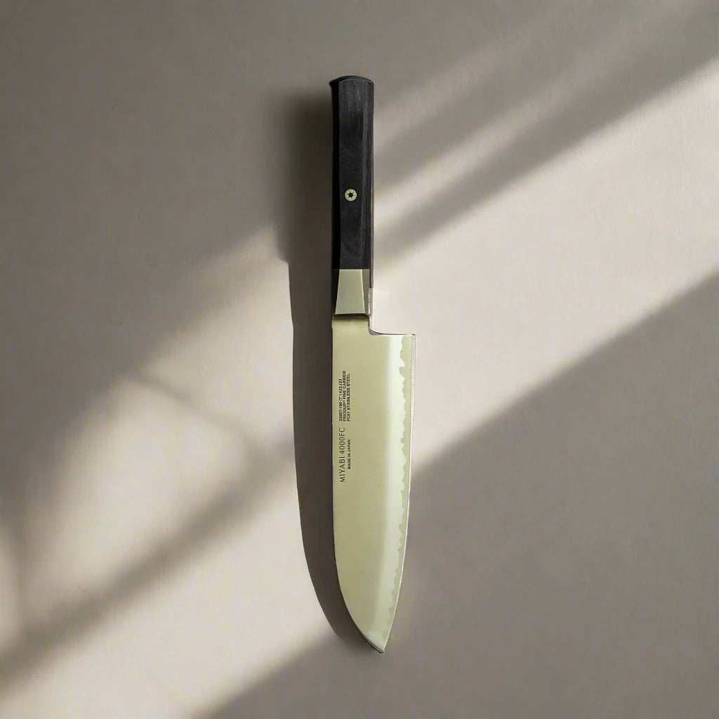 MIYABI 4000 FC 7-Inch Santoku Knife – Black Handle