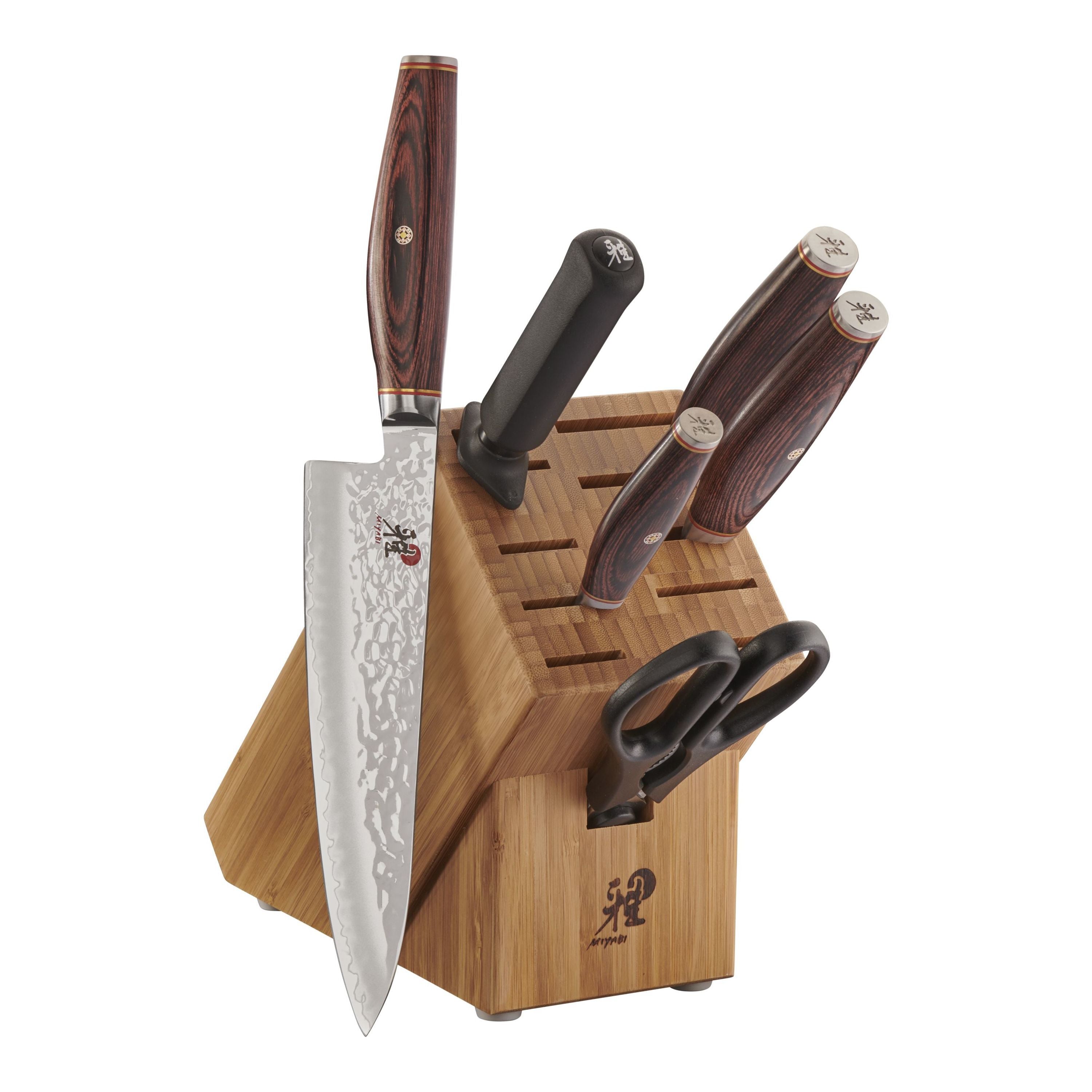 MIYABI 6000 MCT 7 Piece Knife Block Set, Nature
