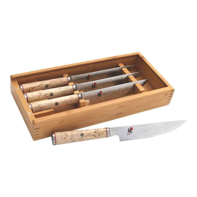MIYABI 5000 MCD 4 Piece Steak Knife Set, Brown