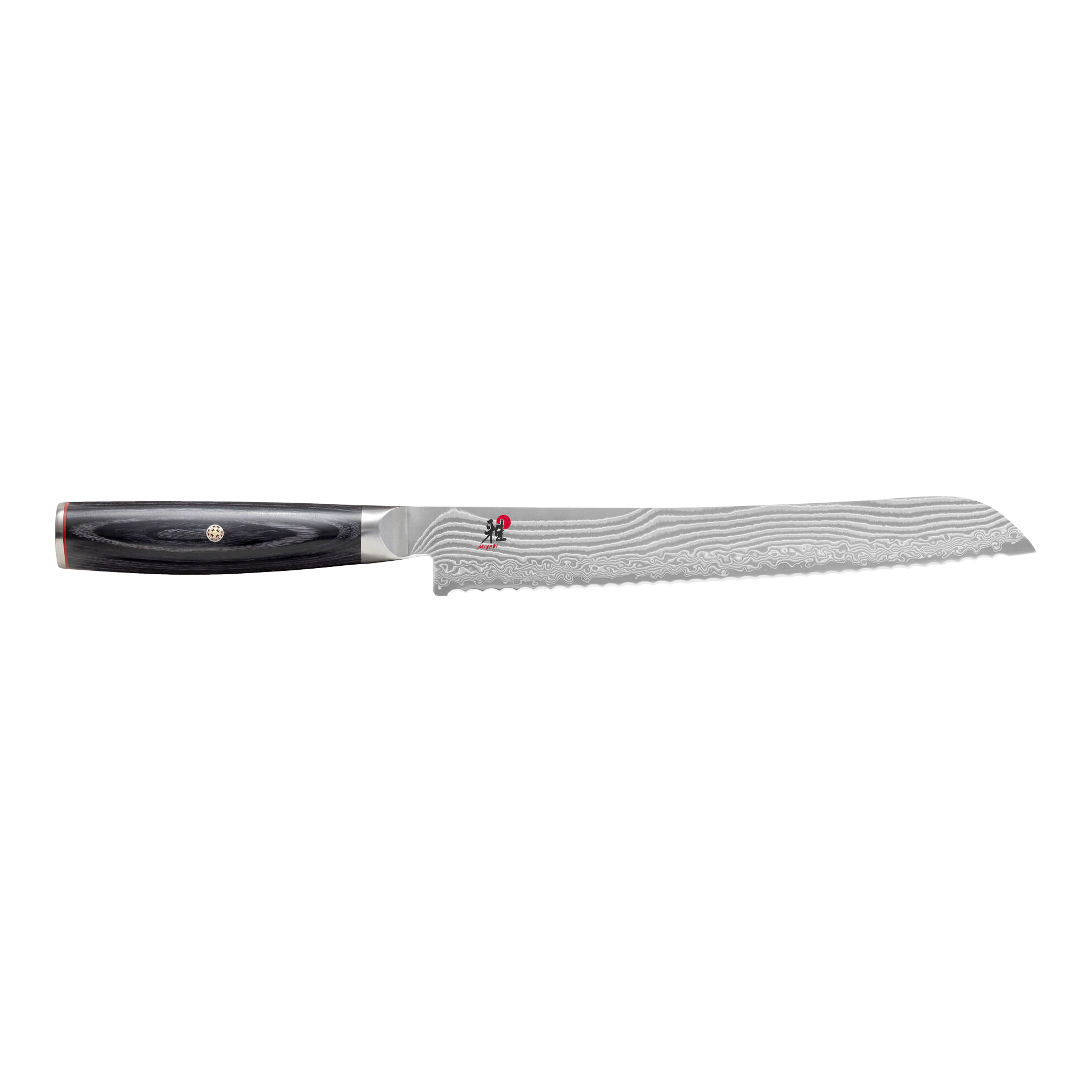 Miyabi Kaizen II 5000FCD 9.5″ Bread Knife – FC61 Core, 48‑Layer Damascus, D‑Shape Pakkawood Handle