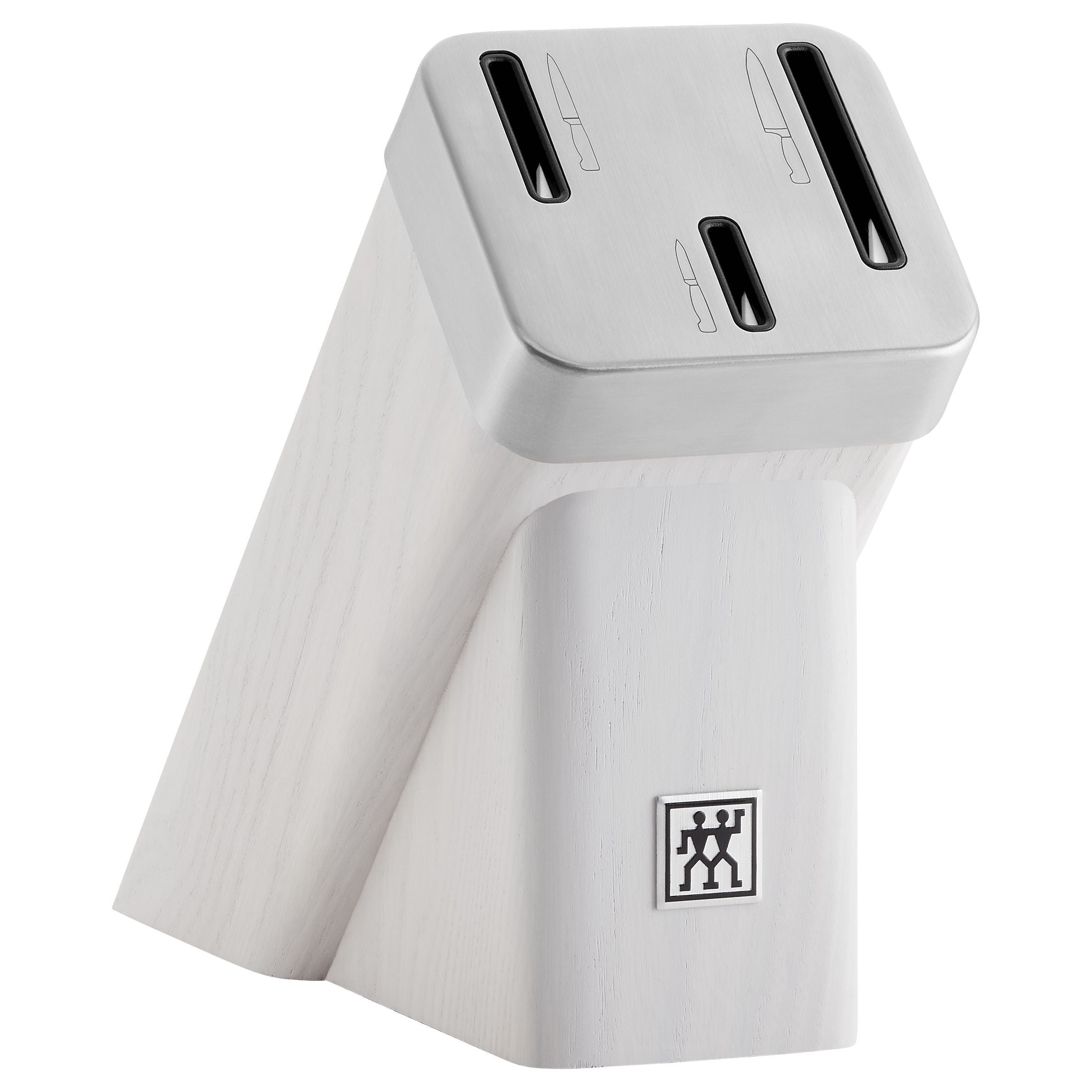 ZWILLING **** Four Star 4 Piece Self Sharpening Block Set, White - modern design knife block with built-in sharpeners.