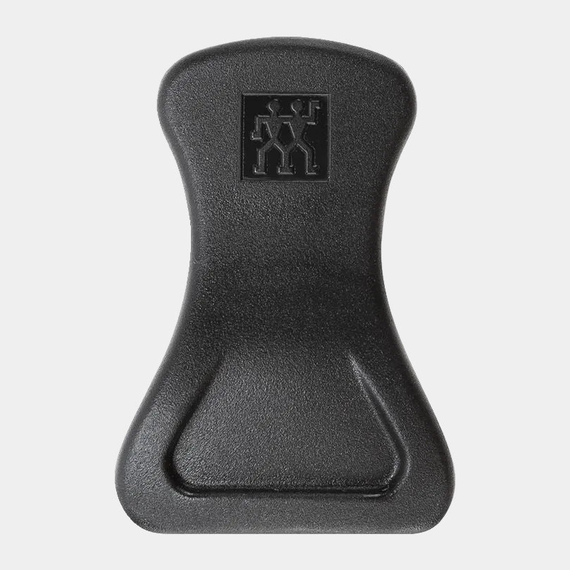 Black rubber mat with a logo on a white background