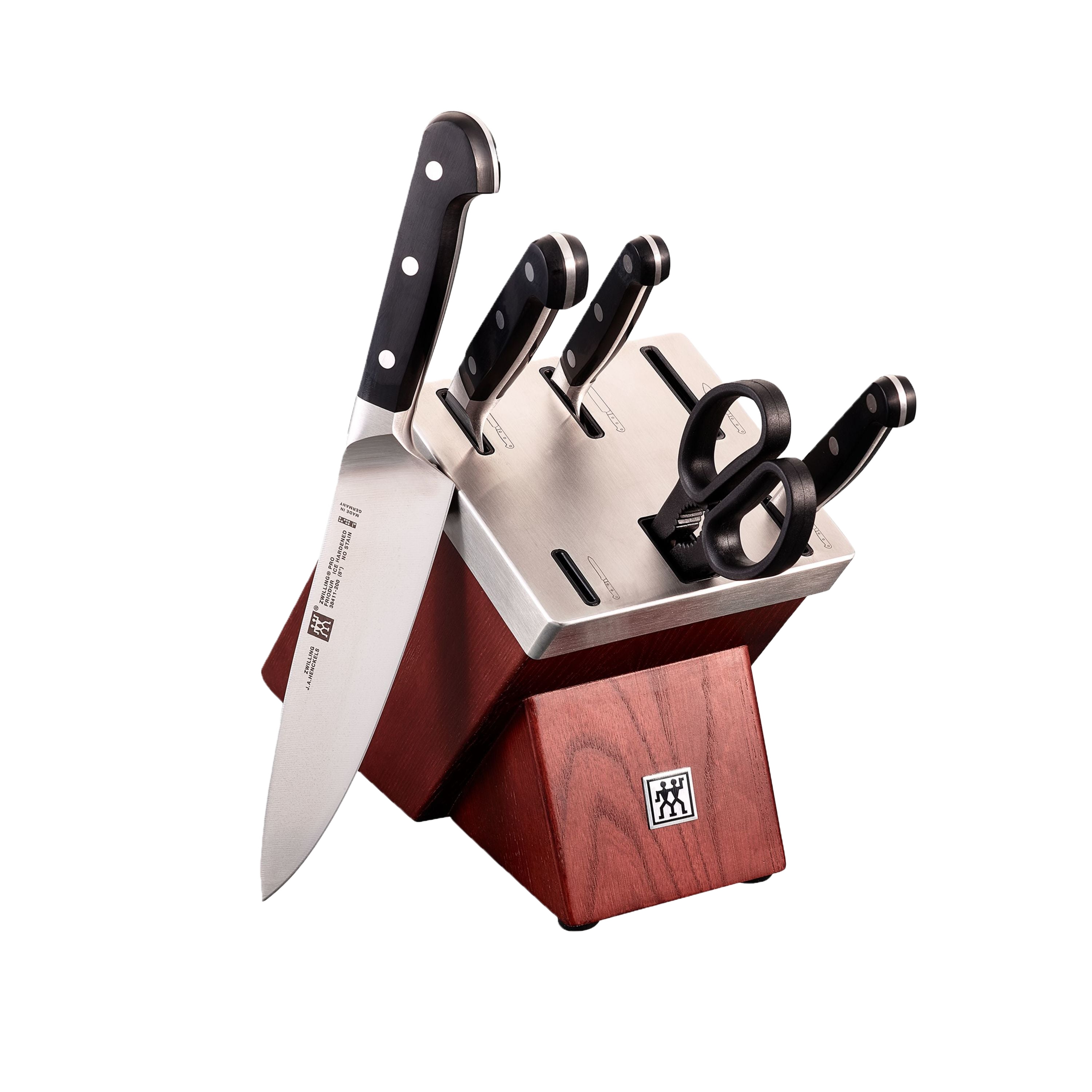 ZWILLING Pro 6 Piece Self Sharpening Knife Block Set - Made in Germany High-Carbon Stainless Steel-0