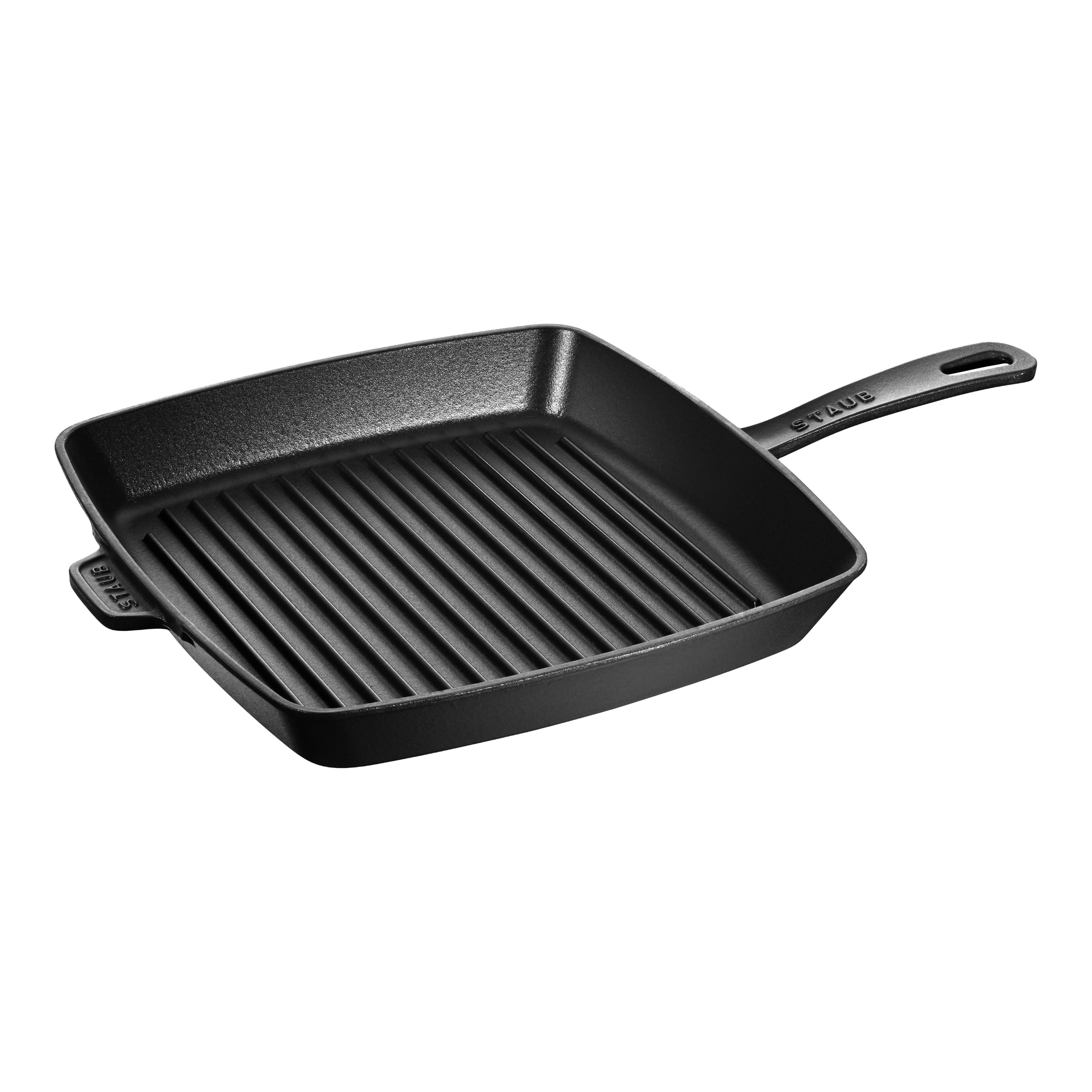 STAUB Grill Pans 30 cm Cast Iron Square American Grill, Black-0