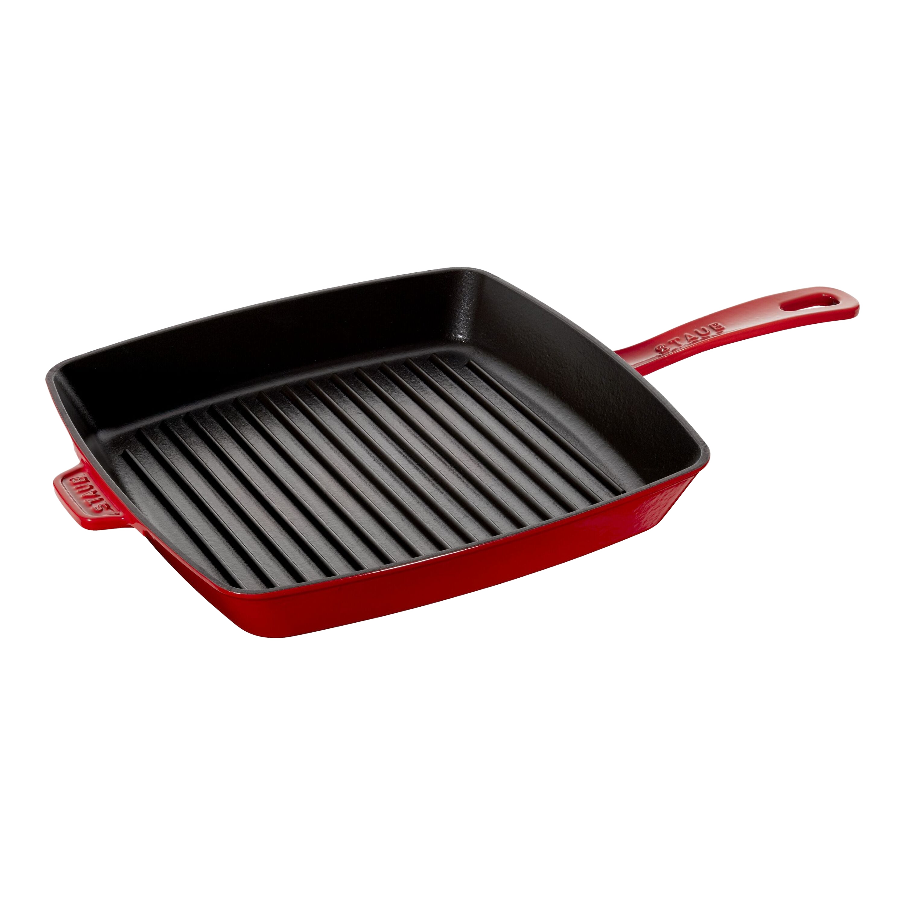 STAUB Grill Pans 30 cm Cast Iron Square American Grill, Cherry-0