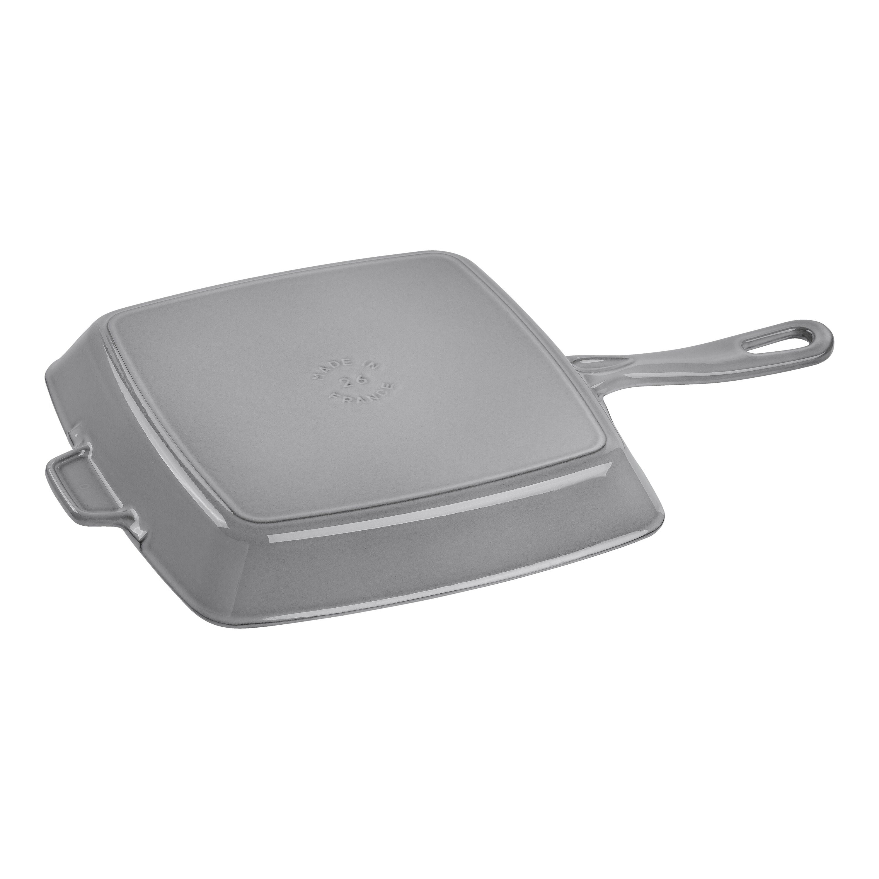 STAUB Grill Pans 26 cm Cast Iron Square American Grill, Graphite-Grey-1