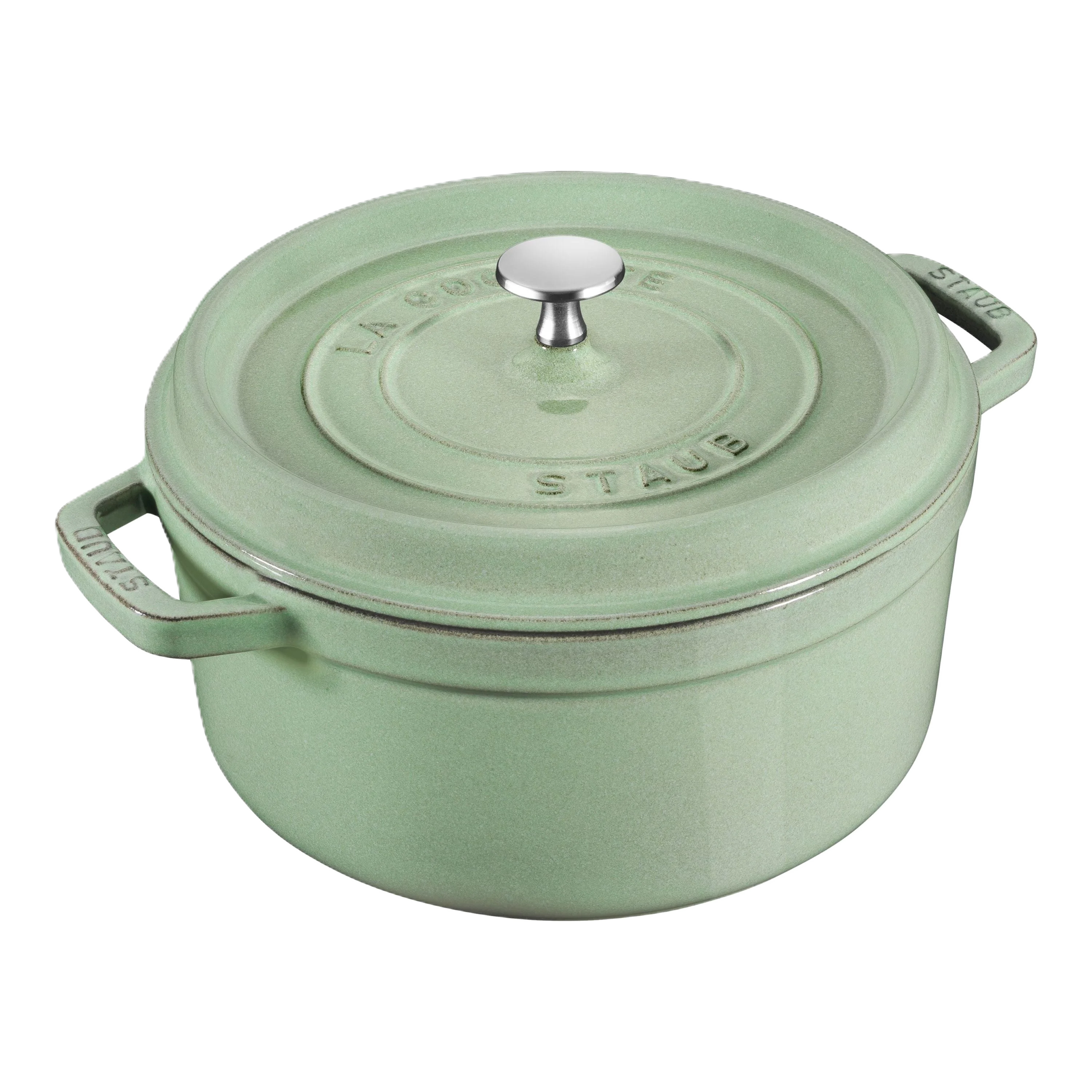 STAUB La Cocotte 6.75 L Cast Iron Round Cocotte, Sage