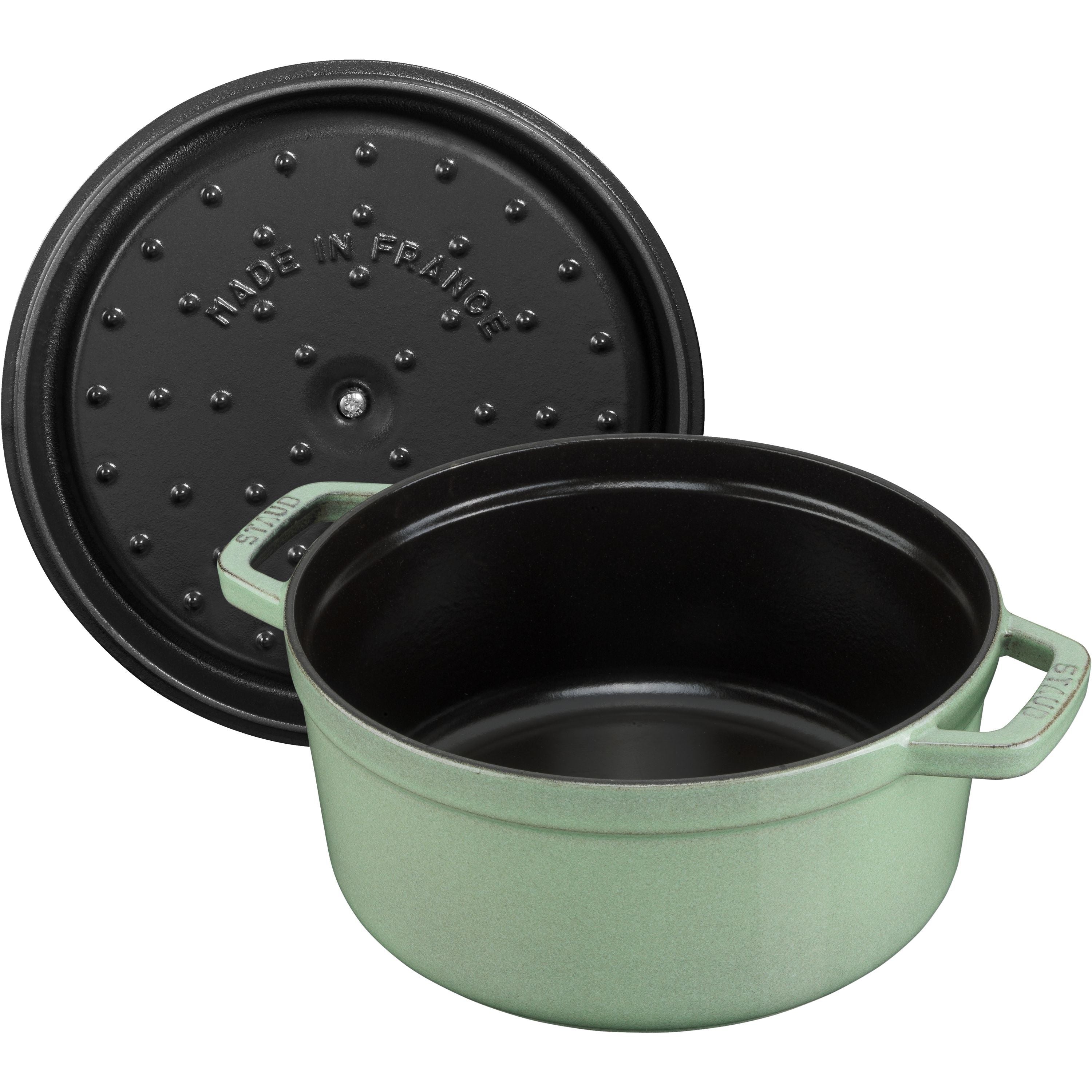 STAUB La Cocotte 6.75 L Cast Iron Round Cocotte, Sage-2