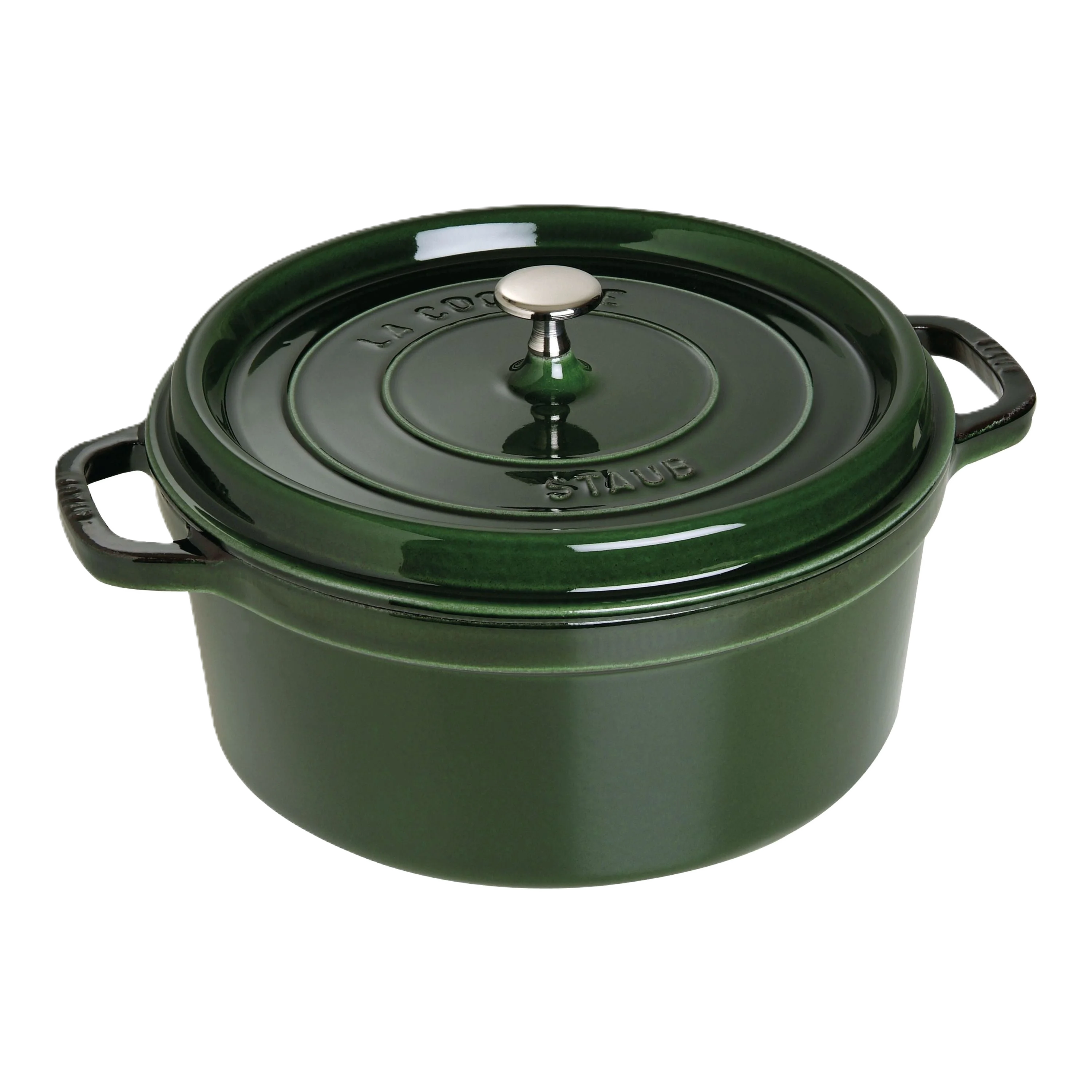 STAUB La Cocotte 6.75 L Cast Iron Round Cocotte, Basil-Green