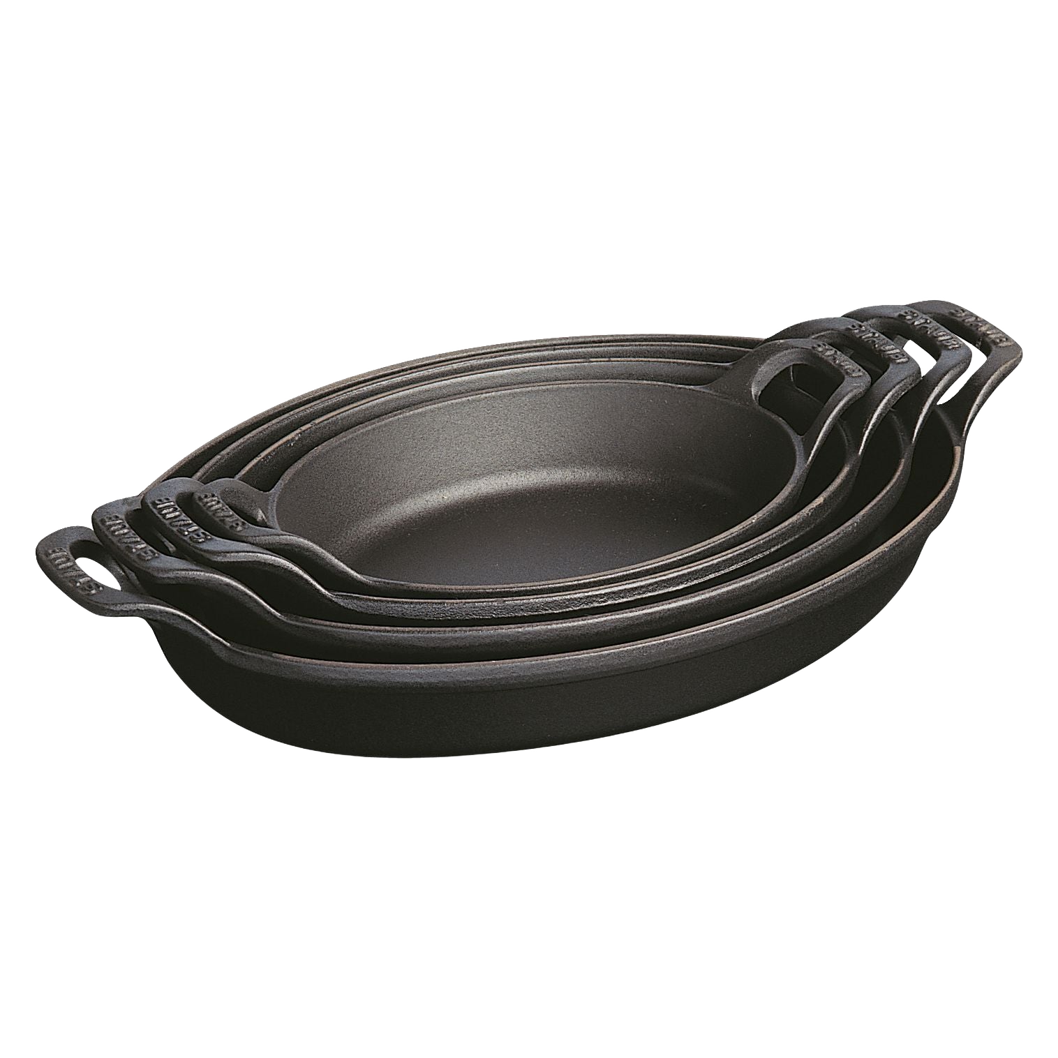 STAUB Specialities 2.2 L Cast Iron Oval Oven Dish, Black-1