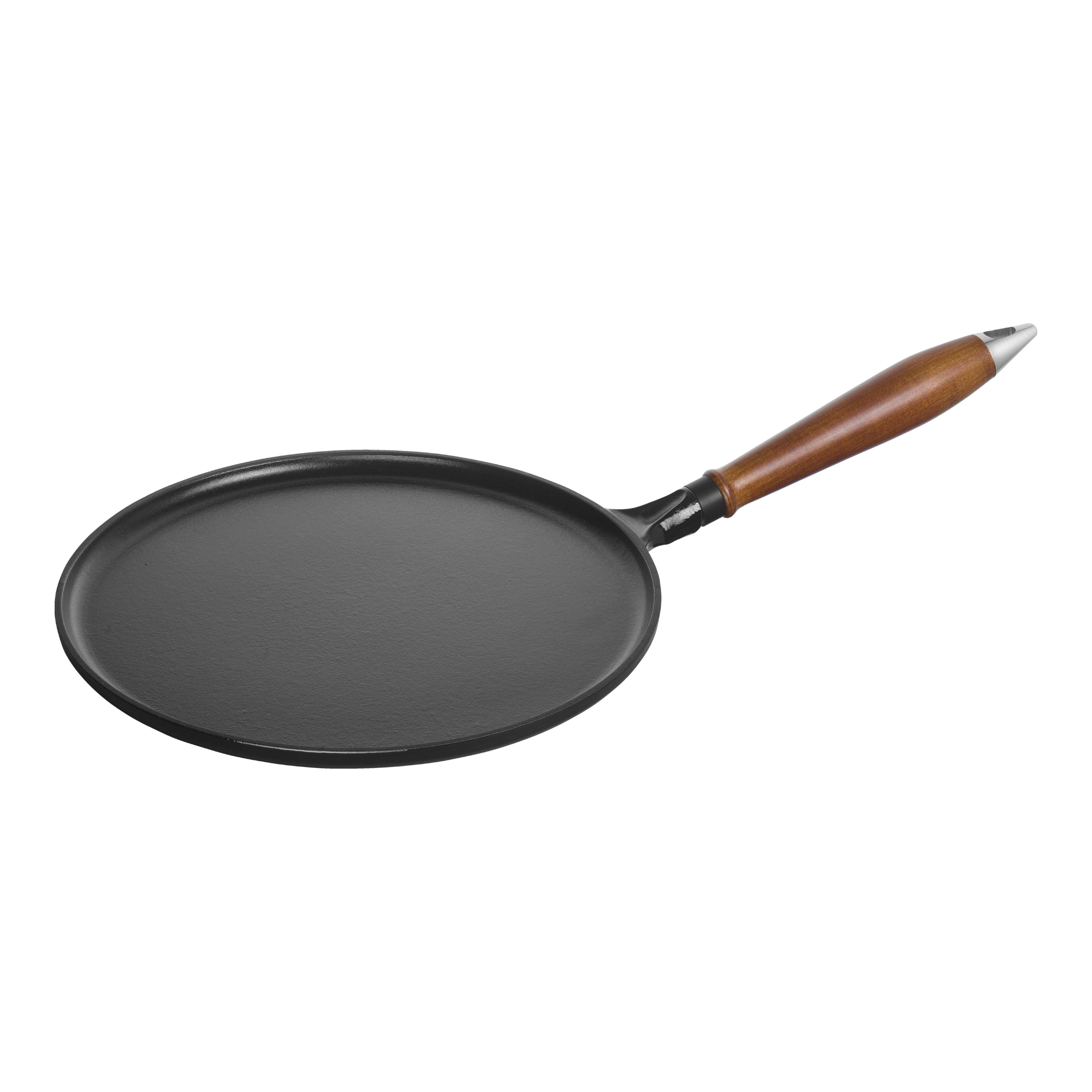 STAUB Pans 28 cm Cast Iron Pancake Pan With Wooden Handle-0