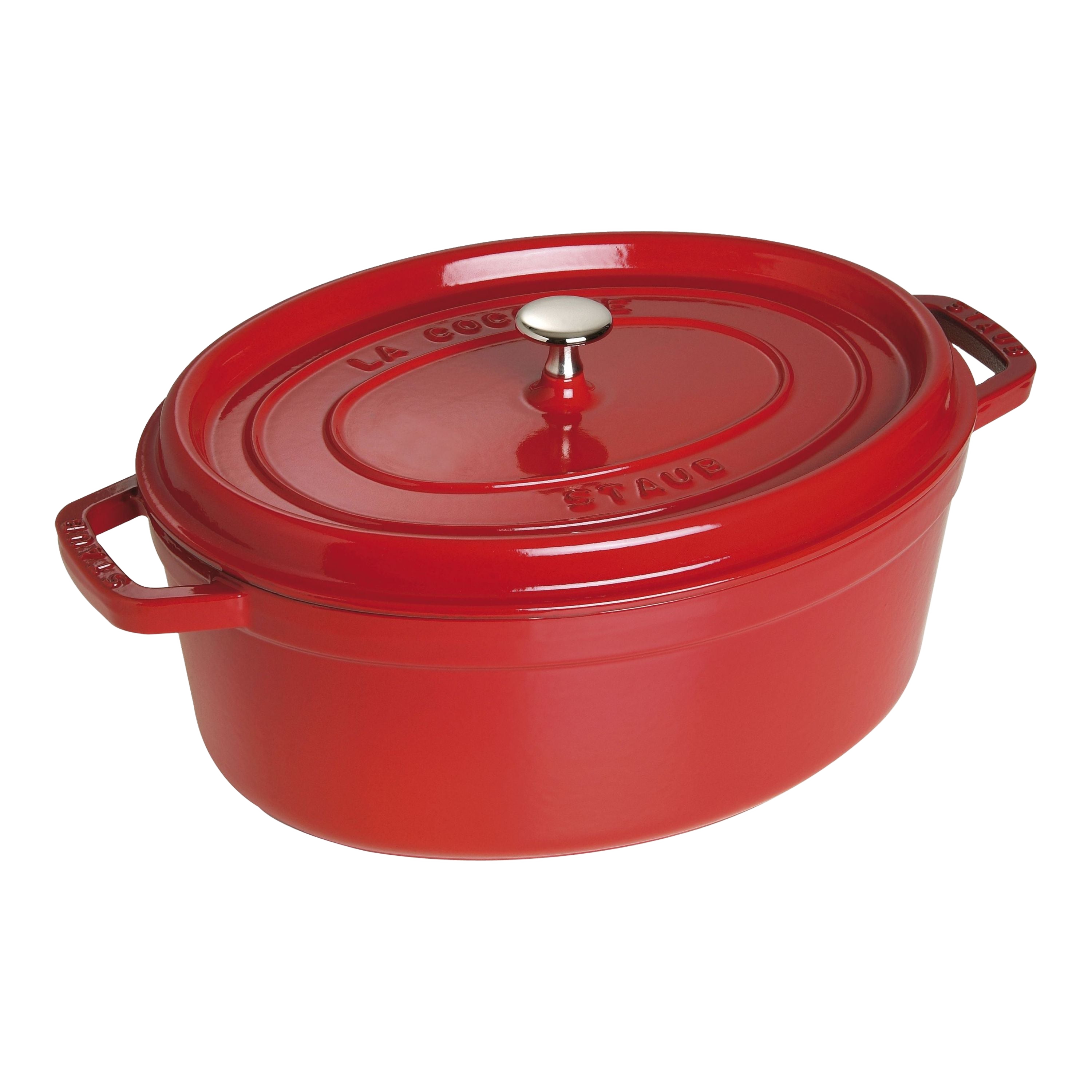 STAUB La Cocotte 5.5 L Cast Iron Oval Cocotte, Cherry-0