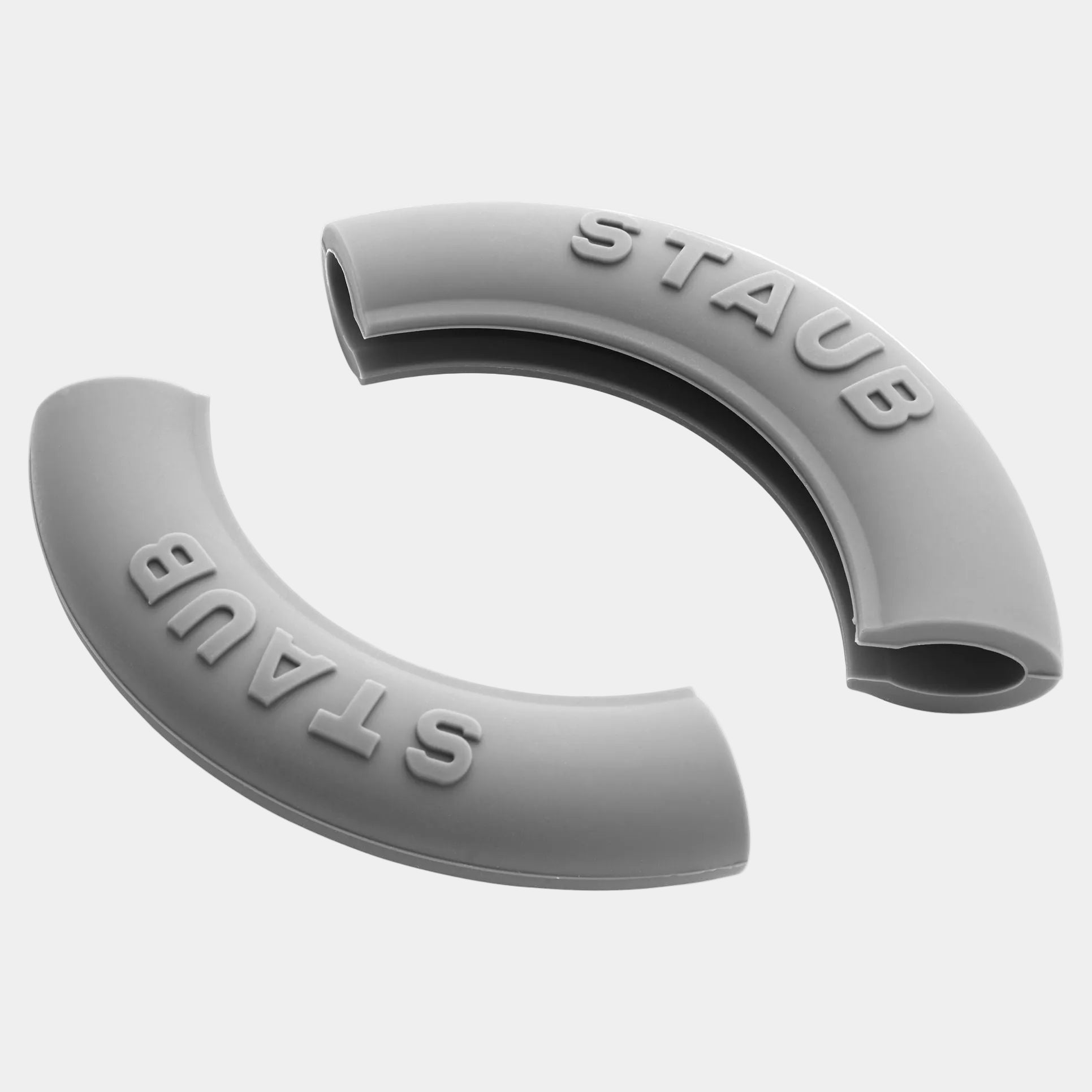 STAUB Silicone Handle Covers, heat resistant grips for pots and pans, set of 2, gray
