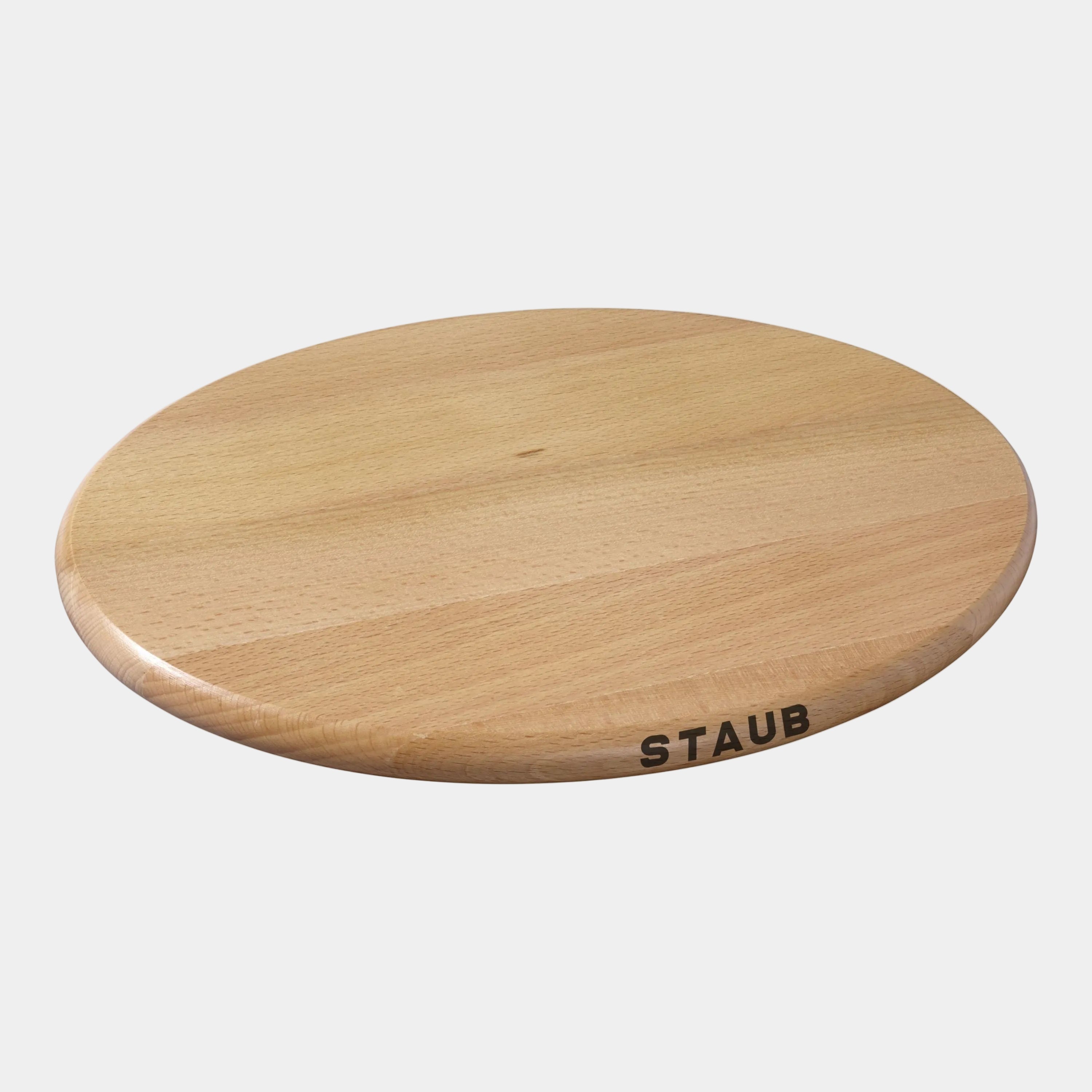 STAUB Specialities Oval Beech Trivet Magnetic, 29 cm in brown wood finish with logo