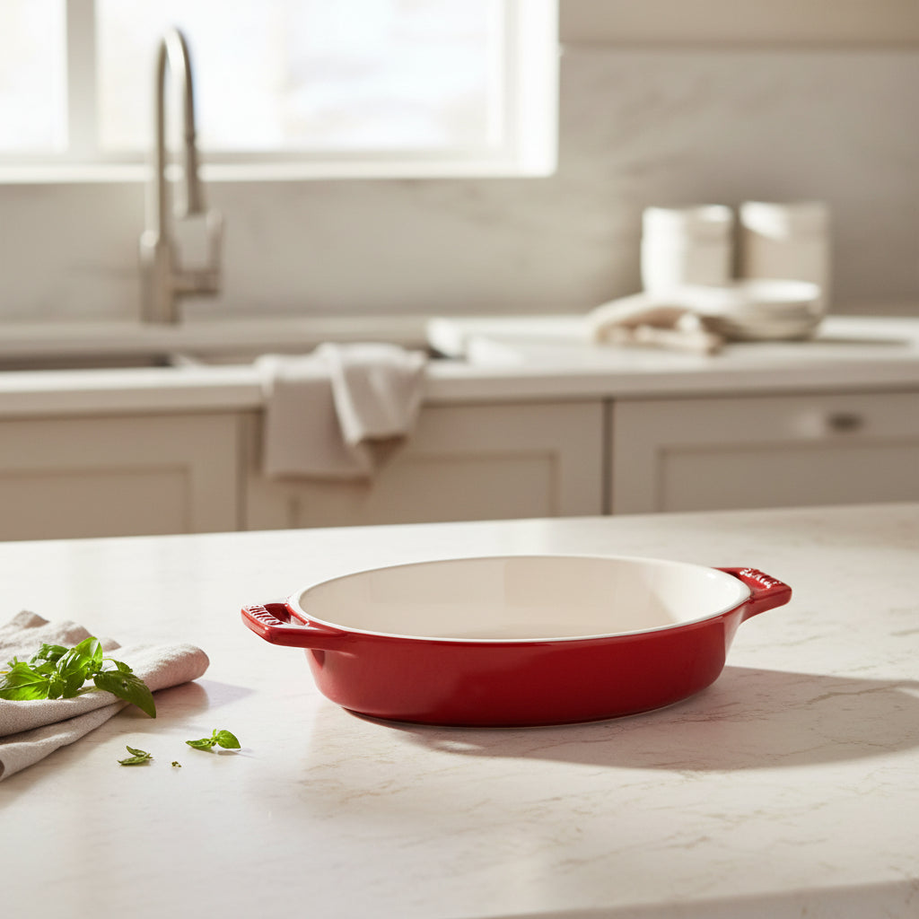 STAUB Ceramique 0.4 ml Ceramic Oval Oven Dish, Cherry