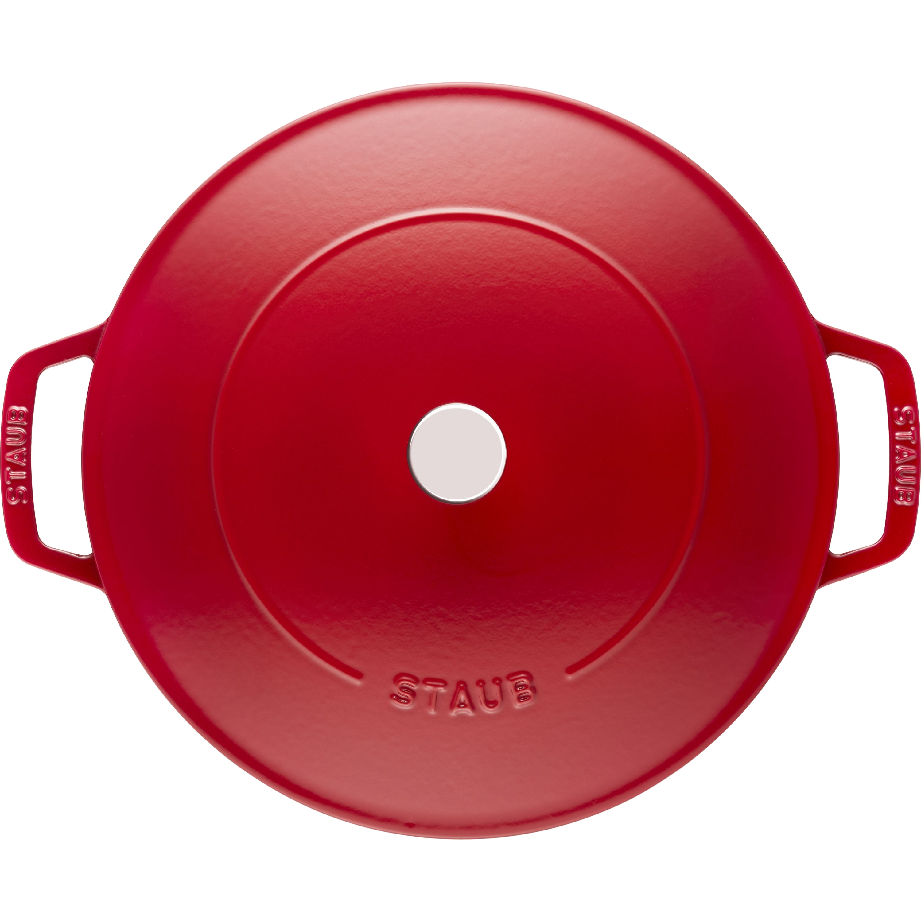 STAUB Braisers 3.7 L Cast Iron Round Saute Pan Chistera, Cherry-1