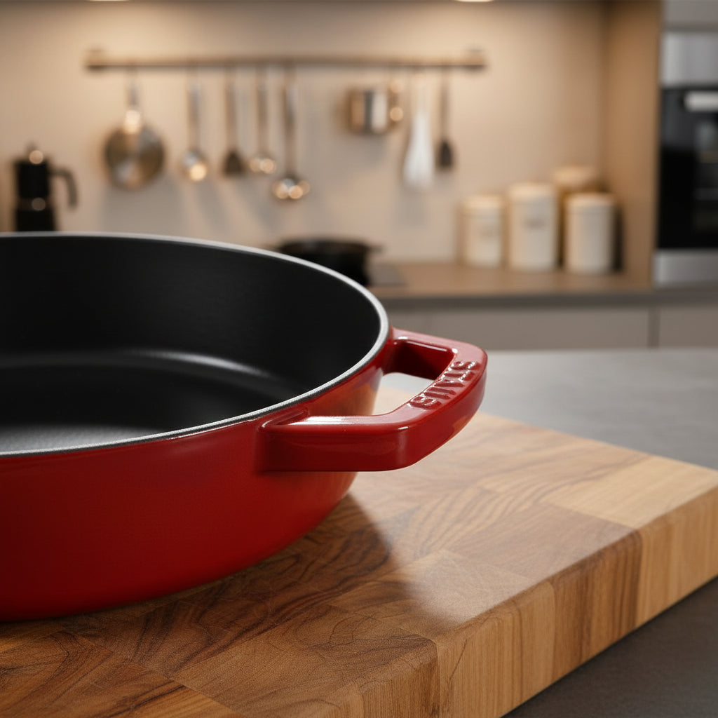 Staub Cast Iron 34 cm Cherry Double Handle Skillet-0