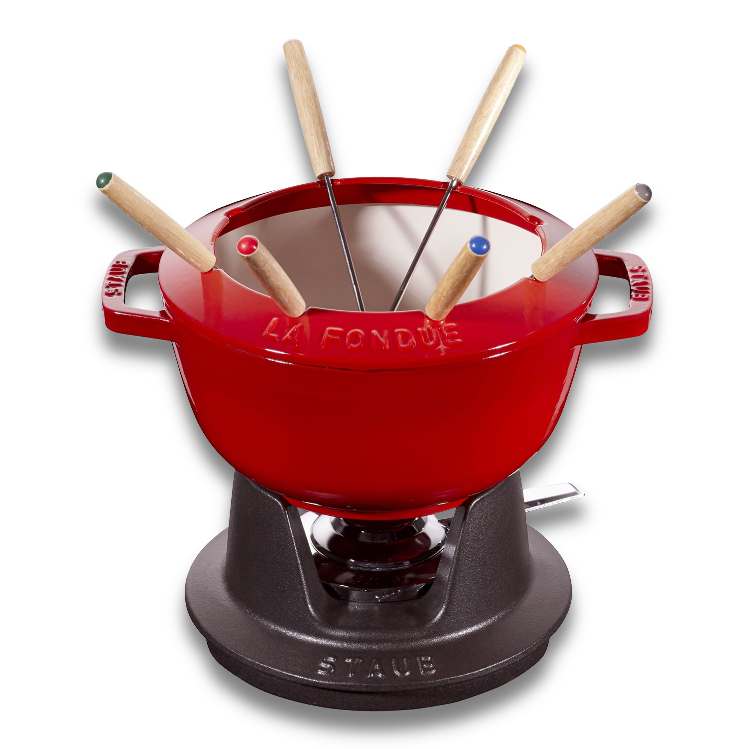 STAUB Specialities  Cast Iron Fondue Set, Cherry