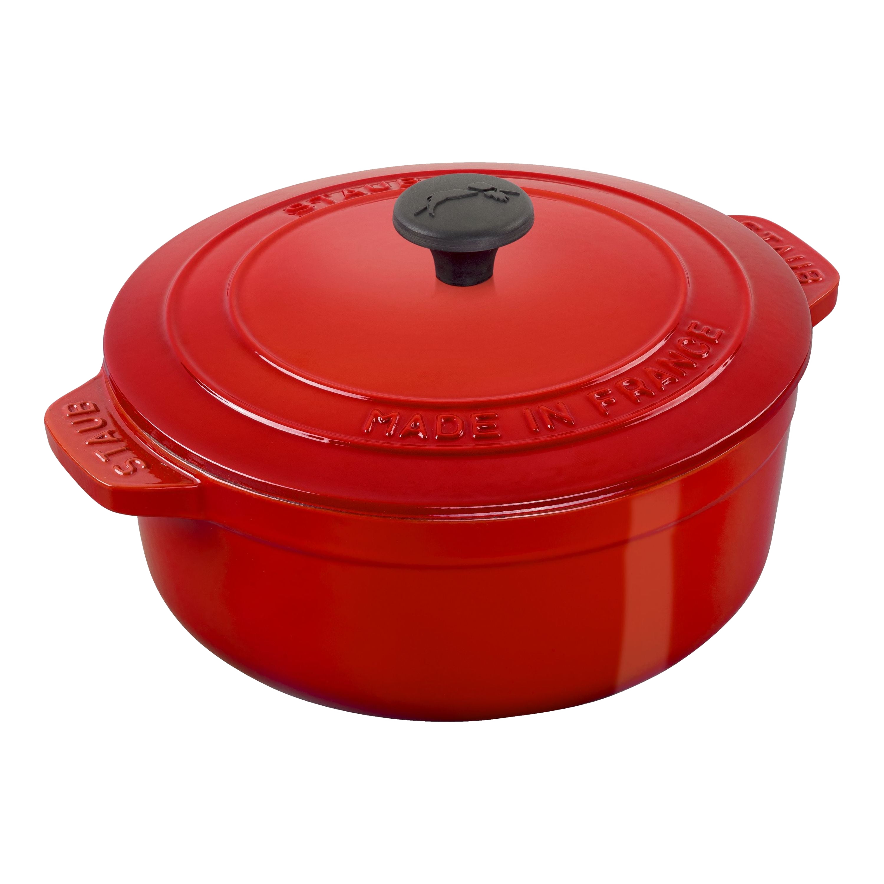 STAUB La Cocotte 24 cm Cast Iron Round Essential Cocotte, Cherry (Visual Imperfections - B STOCK)-0