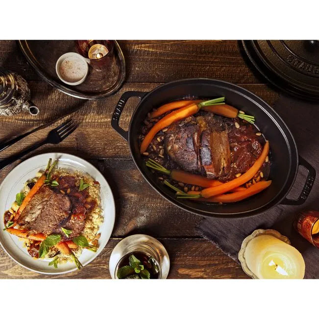 STAUB La Cocotte 6.75 L Cast Iron Oval Cocotte, Black